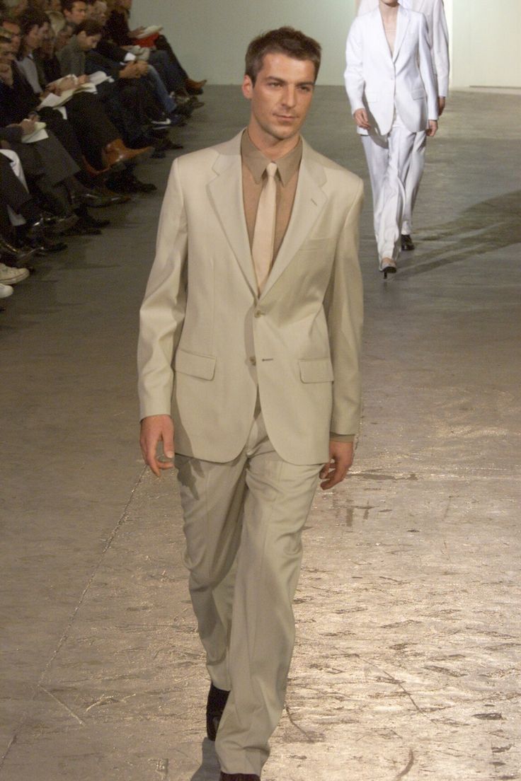 Helmut Lang Fall 2000’s Archive Helmut Lang Beige Tux Trouser Pants RTW Size US 34 / EU 50 - 1 Thumbnail