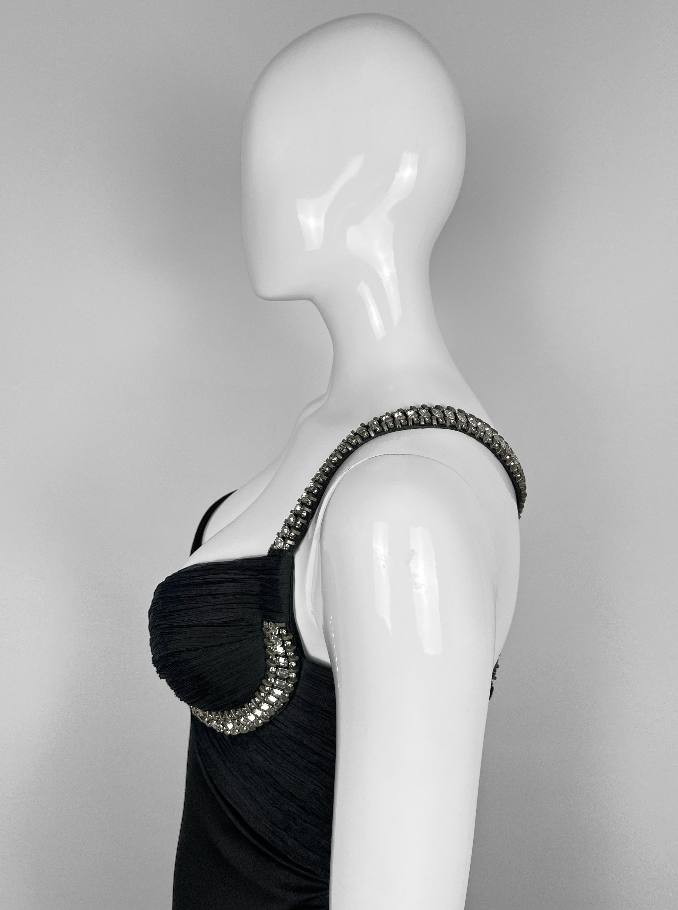 Roberto Cavalli S/S 2007 ARCHIVE PLEATED DRESS WITH DRAMATIC CRYSTAL GOWN Size S / US 4 / IT 40 - 18 Thumbnail