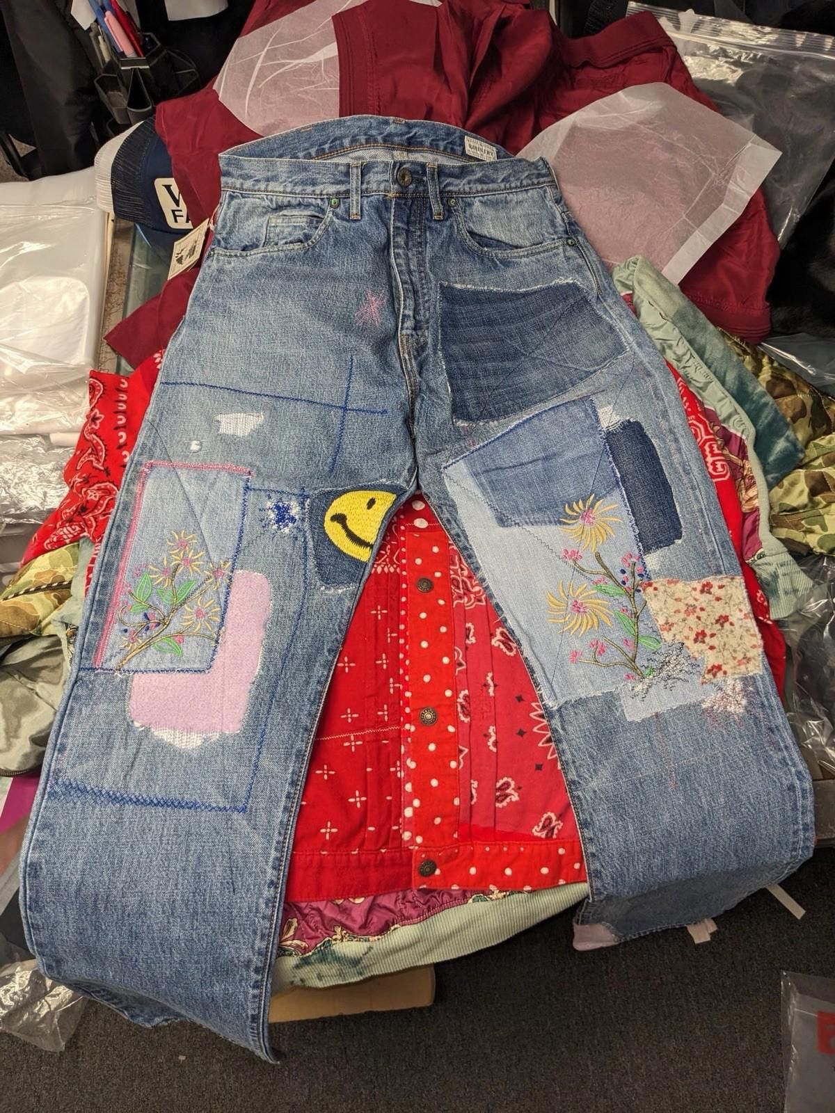 Kapital Kapital Okabilly Gypsy Patch Remake Denim Indigo Pant 34 Size US 34 / EU 50 - 9 Thumbnail