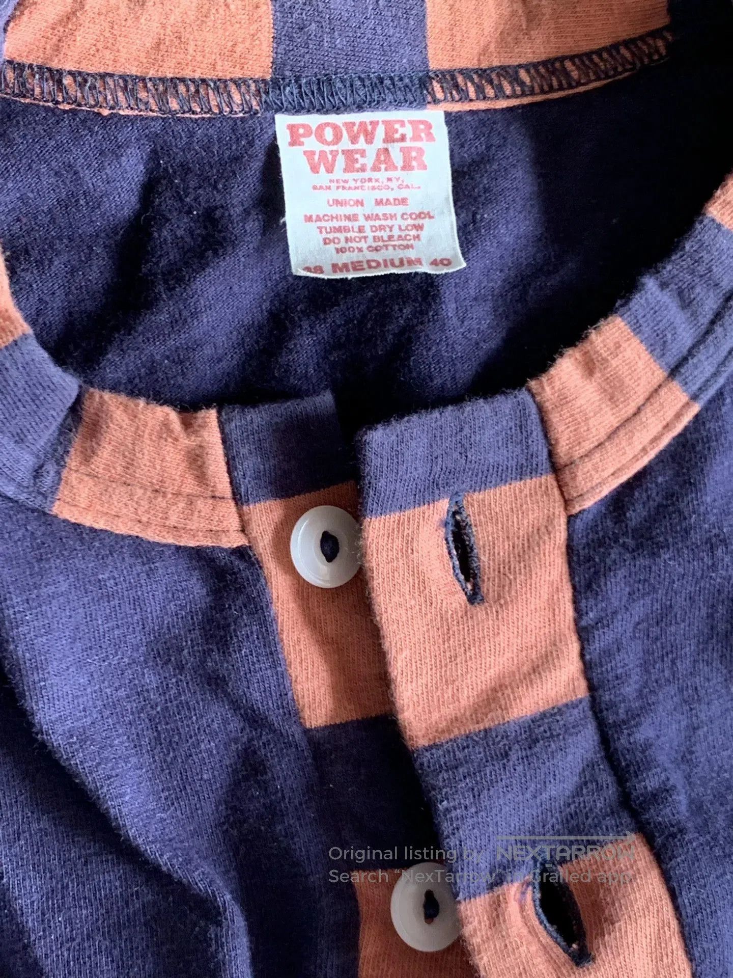 Freewheelers striped henley long sleeve sweatshirt for men. Size US M / EU 48-50 / 2 - 3 Thumbnail