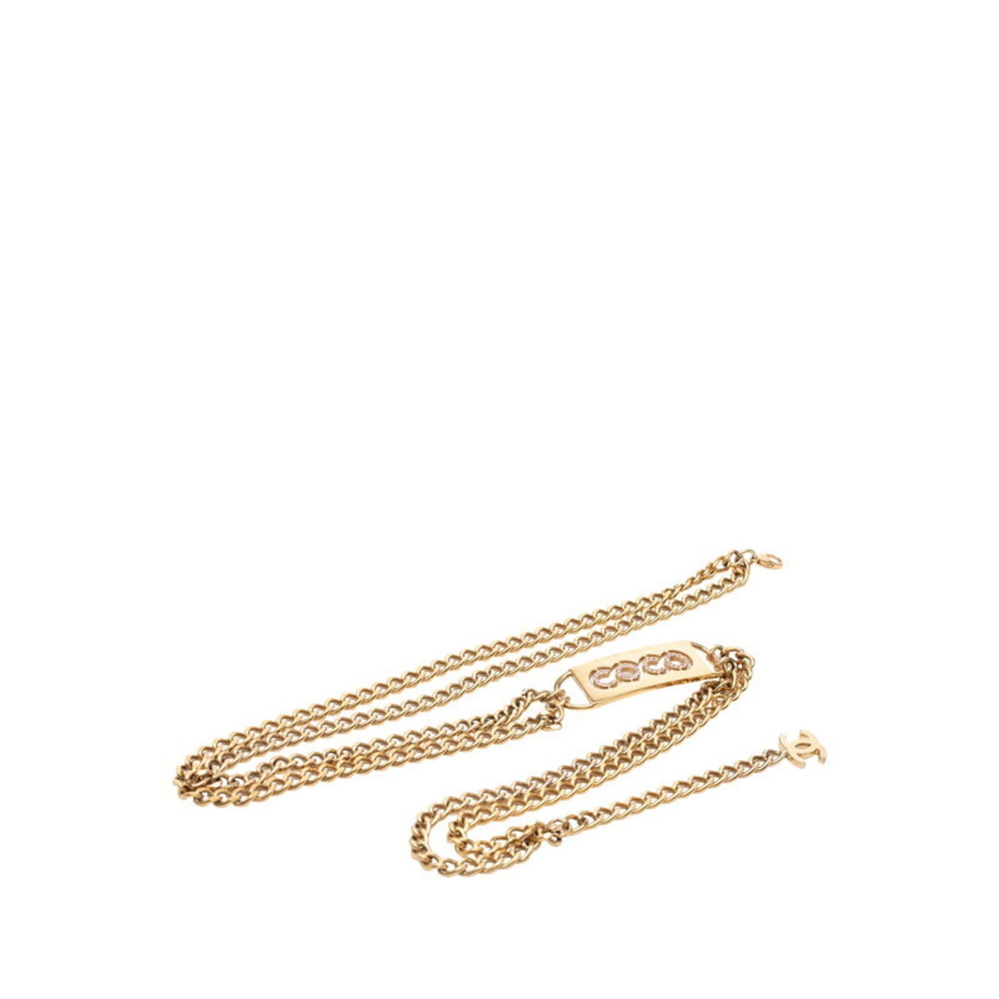 Chanel Chanel Coco Mark Logo Plate Chain Belt, 02P Engraving, Gold Plated, Women's. Size ONE SIZE - 1 Thumbnail