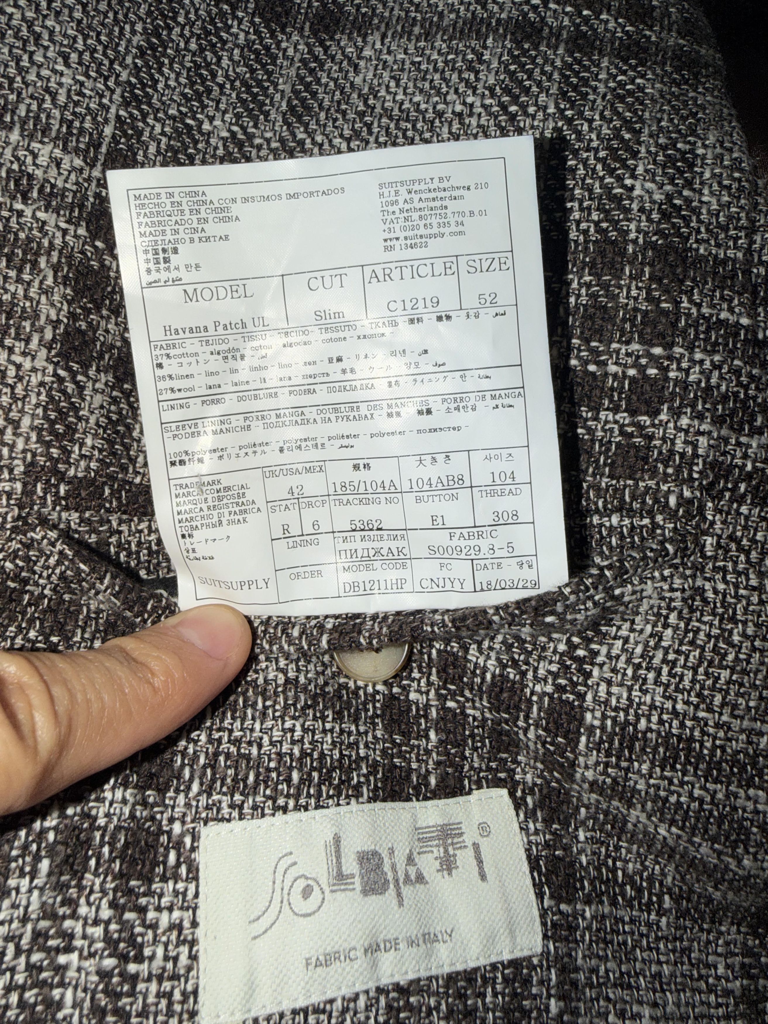 Suitsupply SuitSupply Havana Slim 42R Summer Blazer Size 42R - 8 Thumbnail