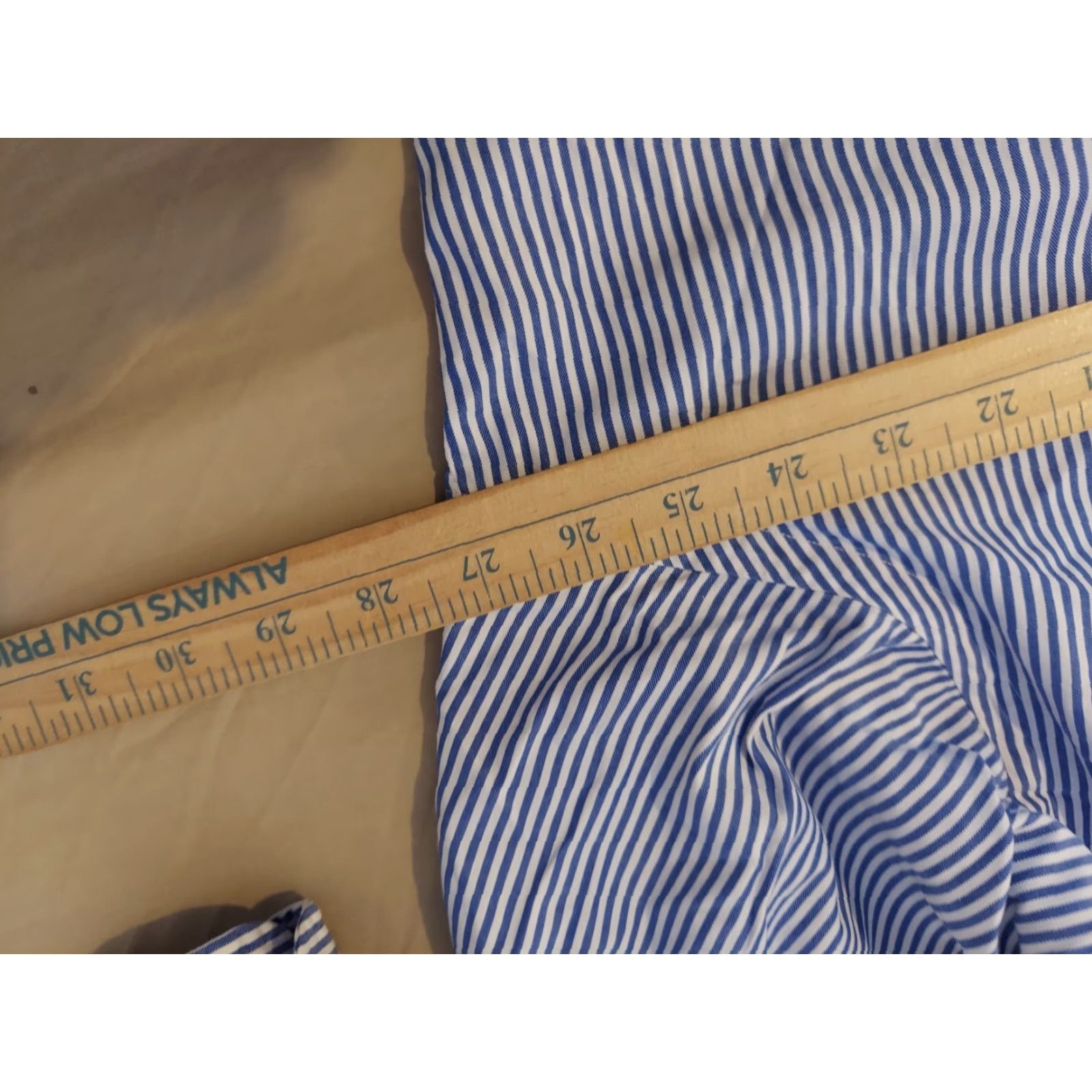 Polo Ralph Lauren Polo Ralph Lauren Dress Shirt Mens Button-Down Blue Striped Cotton 17 34 Long Sleeve Size 46R - 4 Thumbnail