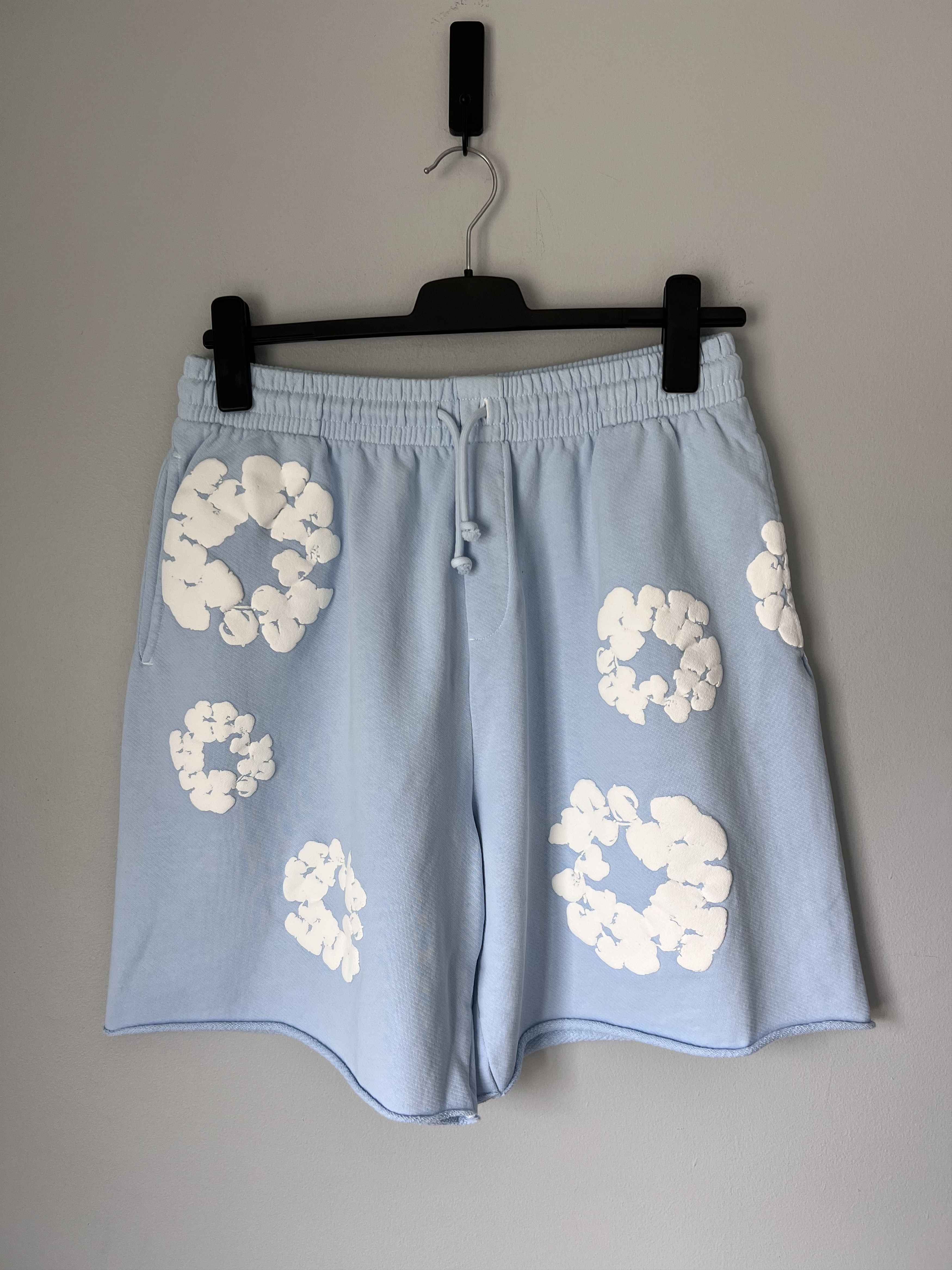 Denim Tears Cotton Wreath Sweatshorts in Powder Blue