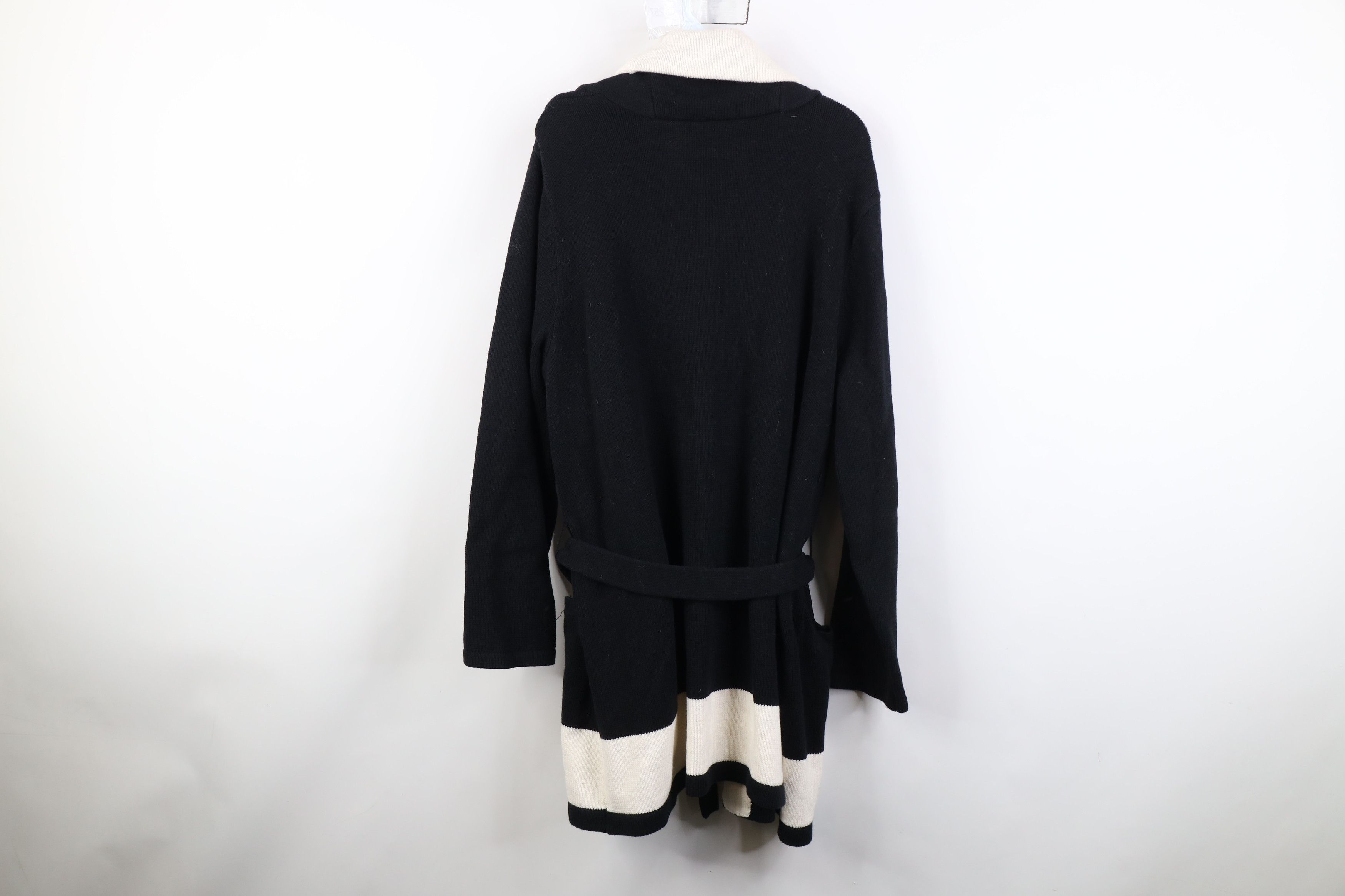 Vintage Vintage 90s Streetwear Belted Shawl Knit Cardigan Sweater Size XXL / US 16-18 / IT 52-54 - 12 Thumbnail