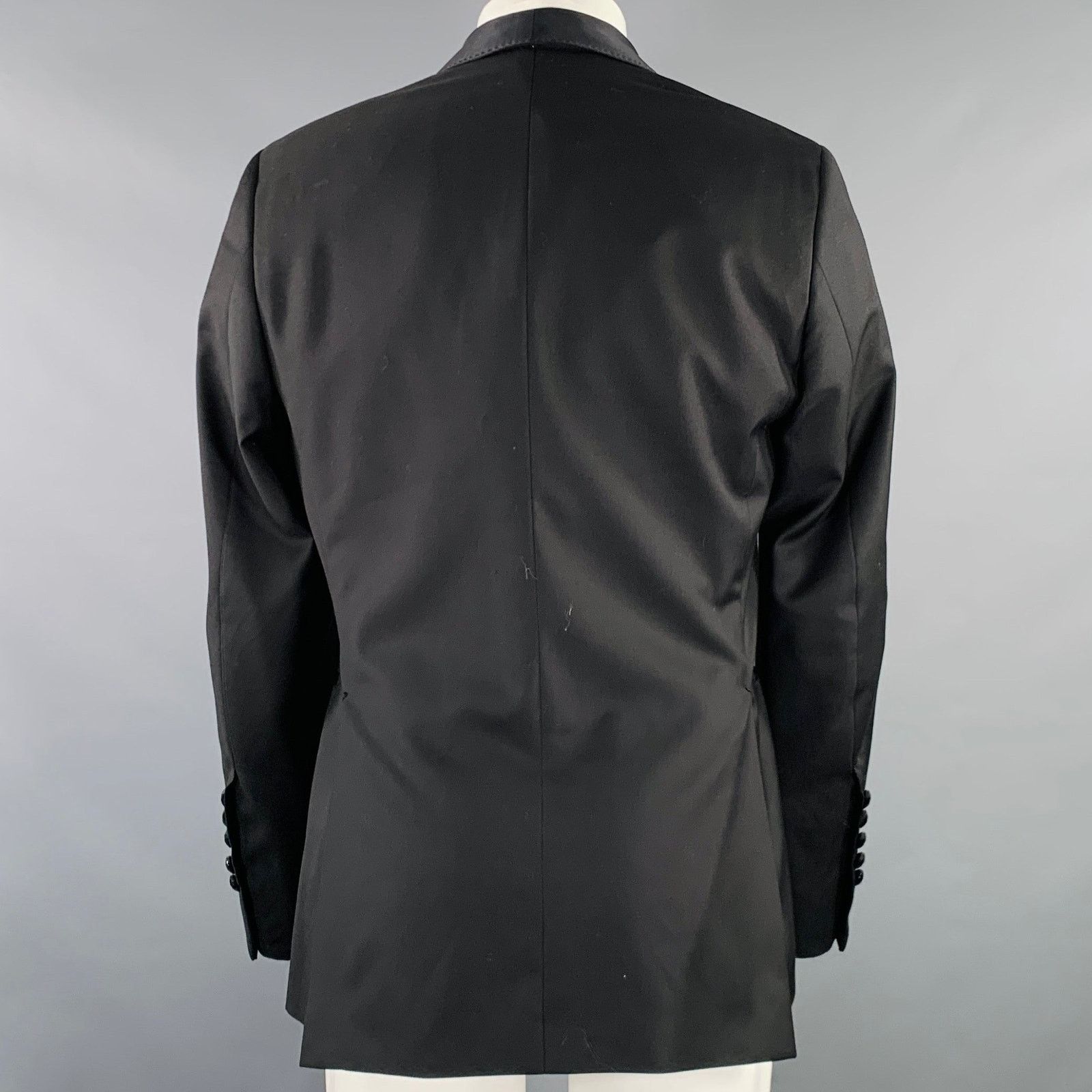 Billionaire Couture Size 38 Black Cotton Silk Shawl Collar Sport Coat Size 38R - 4 Thumbnail