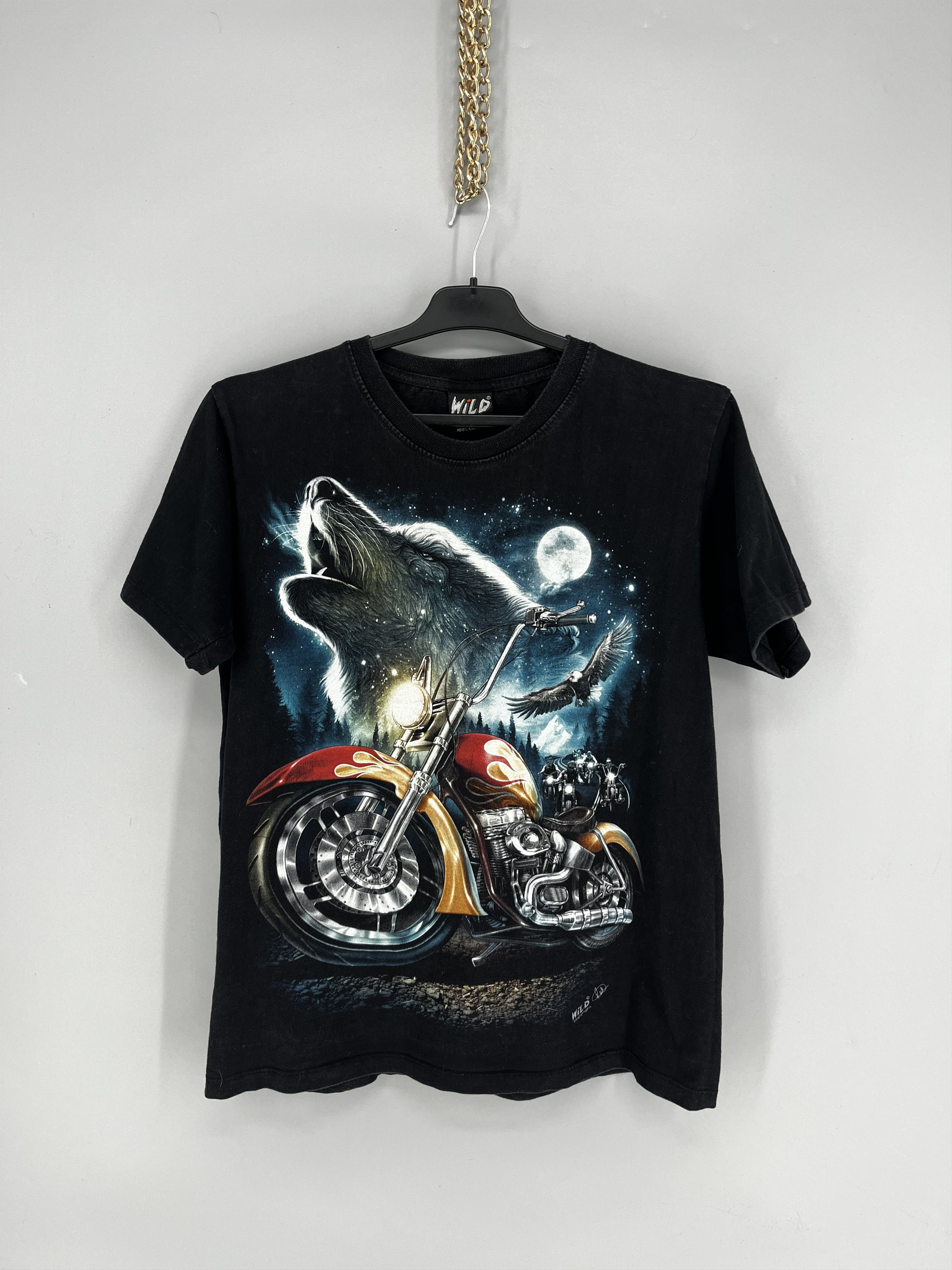 Vintage Eagle Biker Native Indian Motorbike Front & Back Print Size US M / EU 48-50 / 2 - 1 Thumbnail