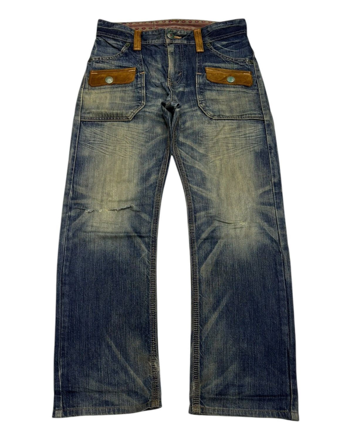14th Addiction × Edwin × KMRii 🔥EDWIN BAGGY MUD WASH DISTRESSED RUSTY DENIM JEANS Size US 32 / EU 48 - 1 Thumbnail