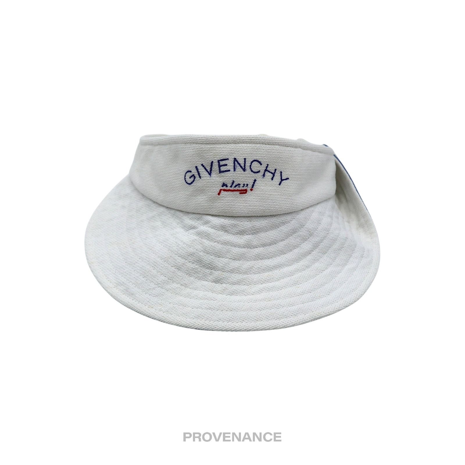 Givenchy 🔴 Givenchy Play Logo Embroidered Visor - White/Blue Size ONE SIZE - 1 Thumbnail
