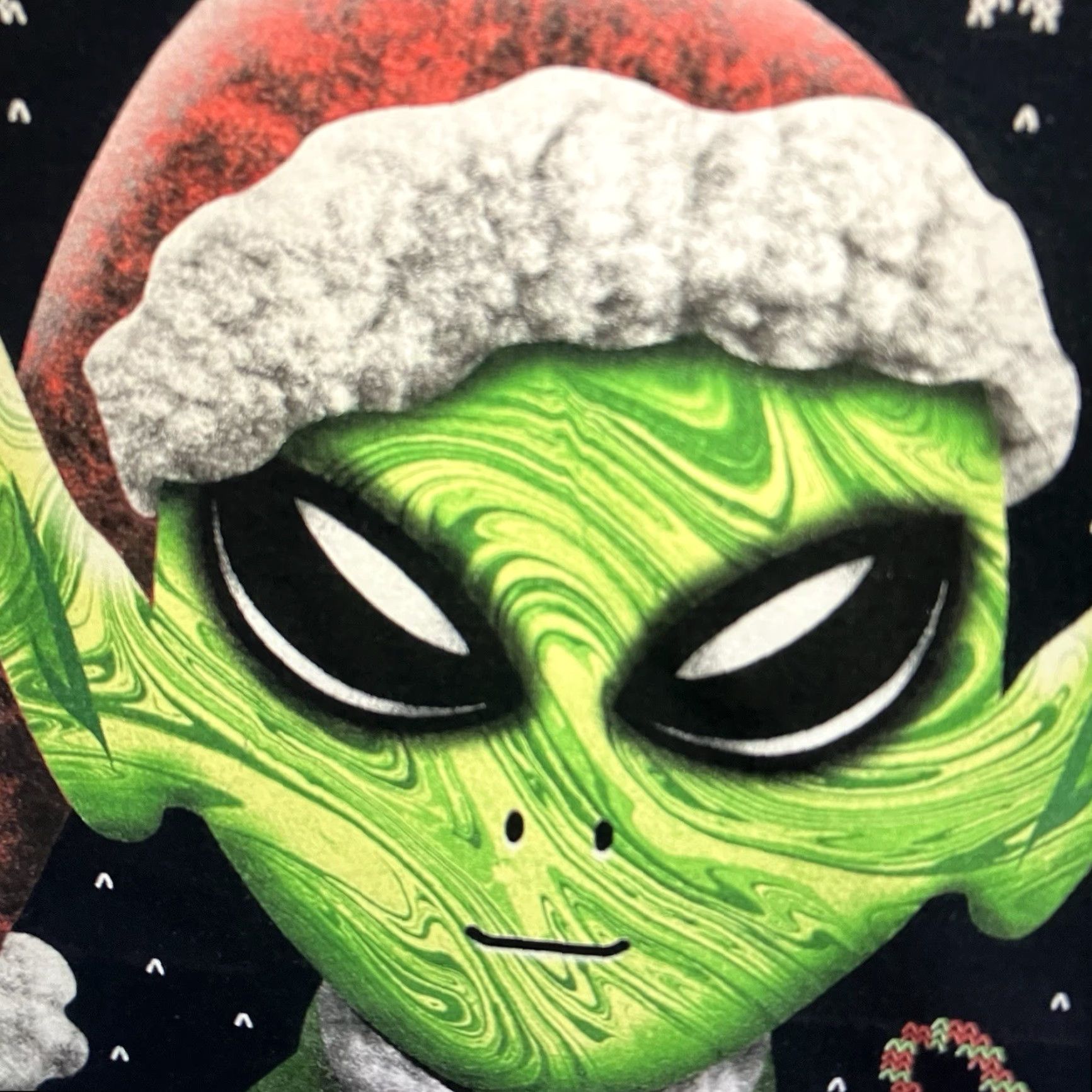 Fruit Of The Loom Alien Christmas T-Shirt Santa Claus Graphic Print Adult Large Black Funny Holiday Mens Size US L / EU 52-54 / 3 - 5 Thumbnail