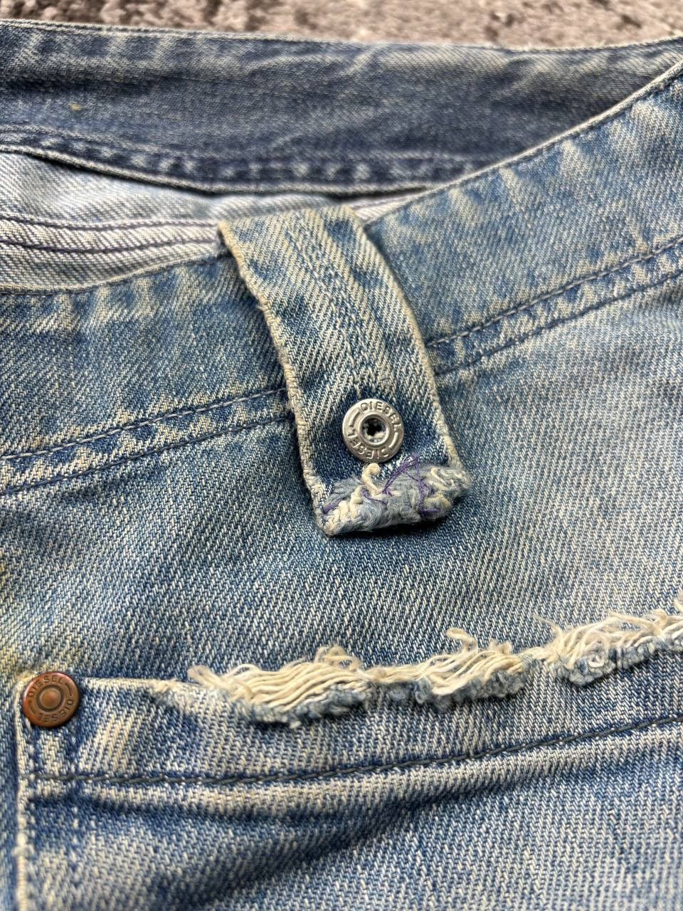 Diesel × Japanese Brand × Vintage Vintage Y2K Diesel Avant Garde faded Denim Logo Shorts Size US 36 / EU 52 - 12 Thumbnail