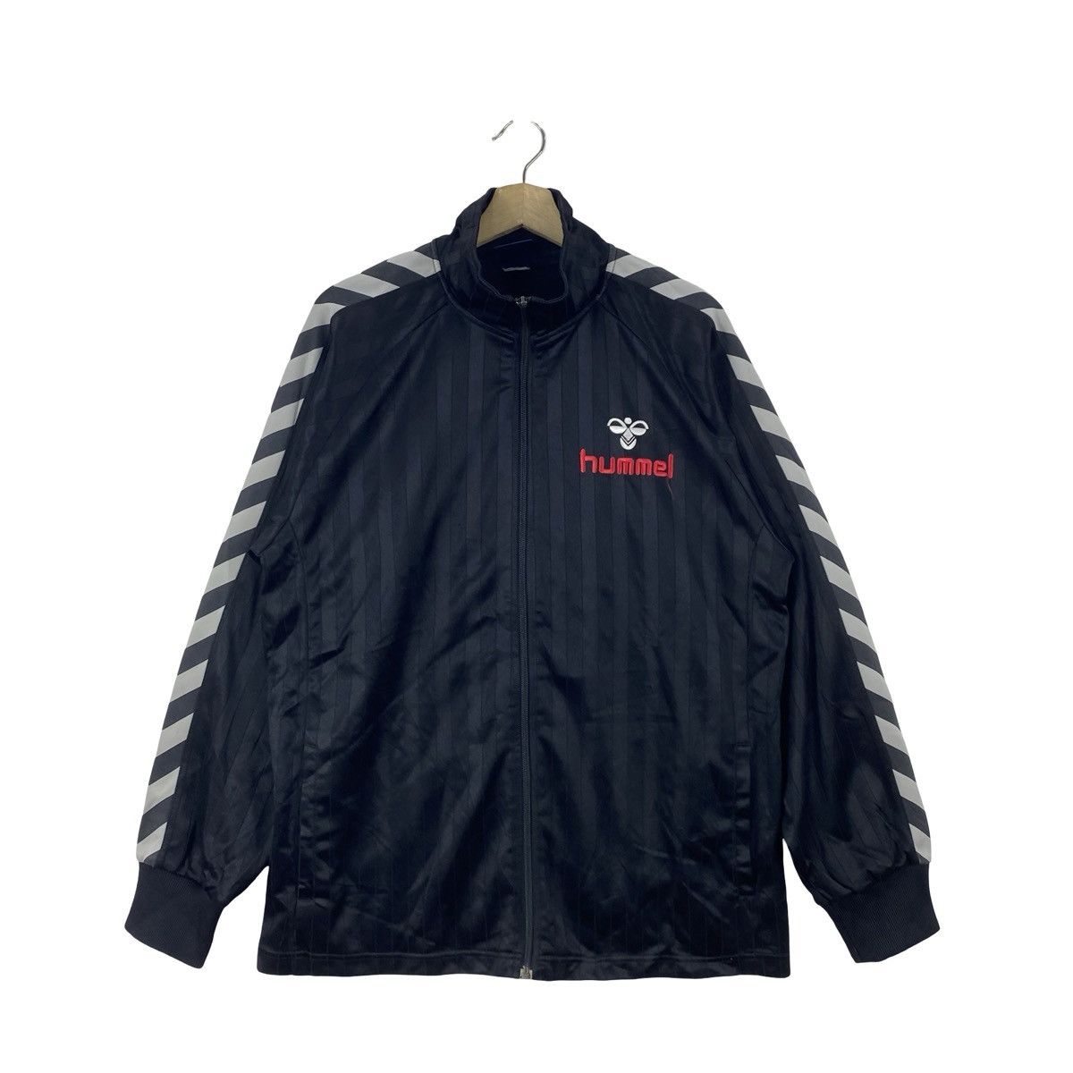 Hummel Vintage HUMMEL TRACK Jacket Chevron Striped Full Zip Size US XL / EU 56 / 4 - 3 Thumbnail