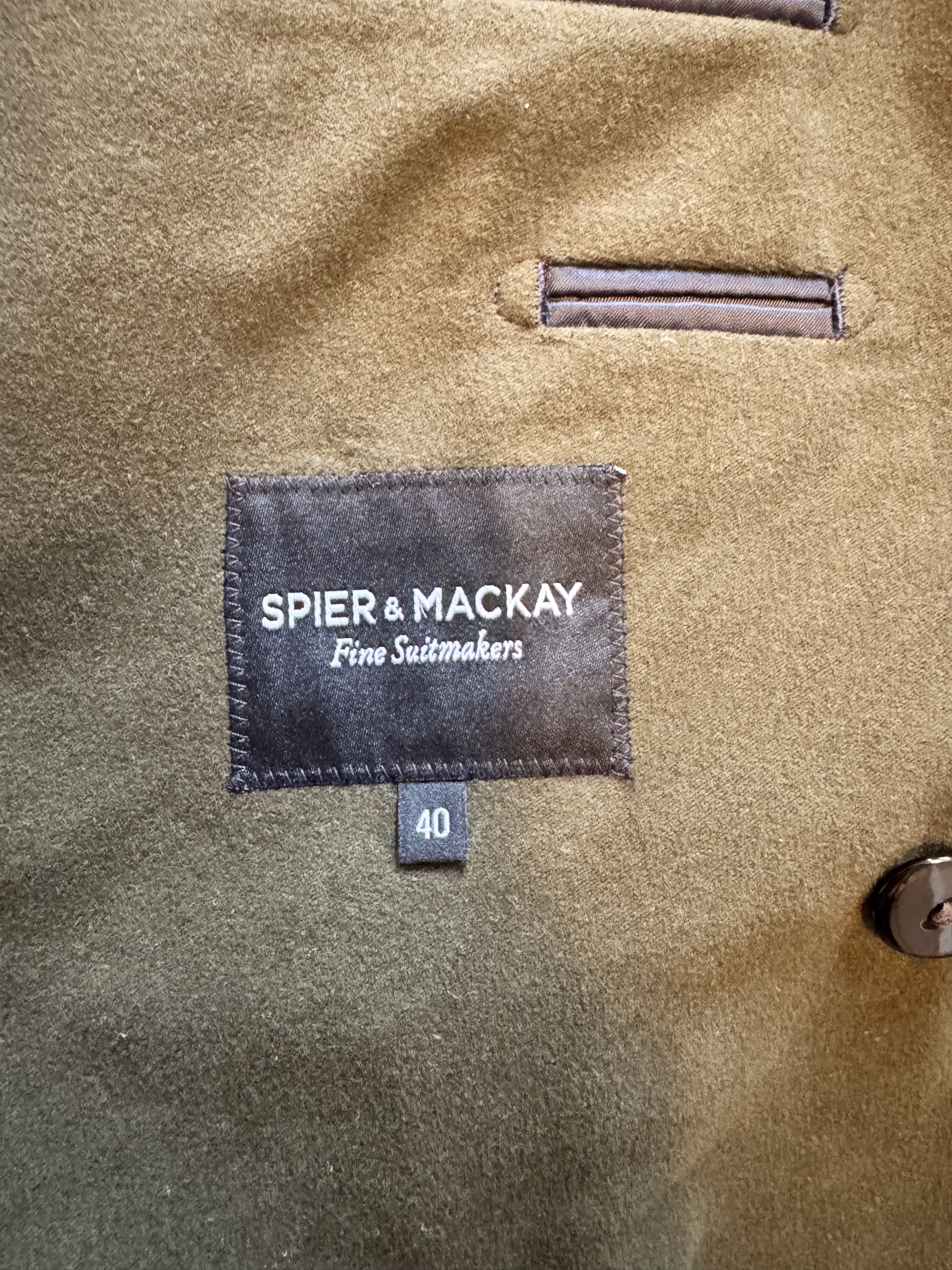 Spier & Mackay Spier & MacKay • Olive Moleskin Double-Breasted Blazer • 40R Size 40R - 2 Thumbnail