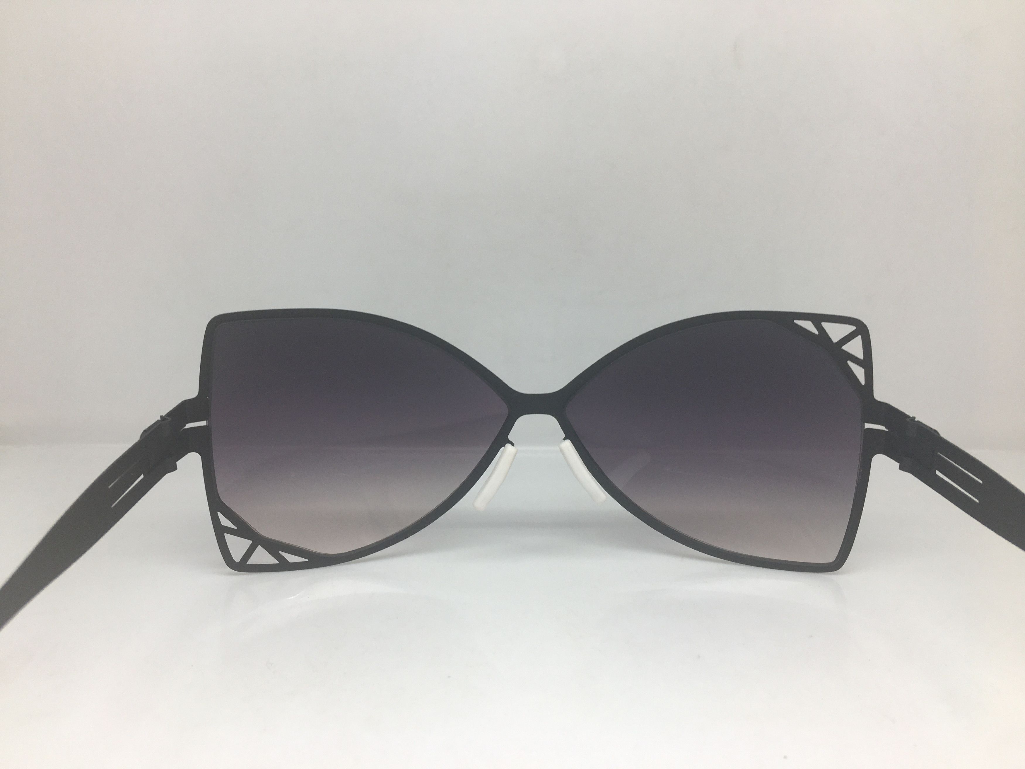 Other Matte Black Alloy Asymmetric Cat Eye Sunglasses Frame Size ONE SIZE - 5 Thumbnail