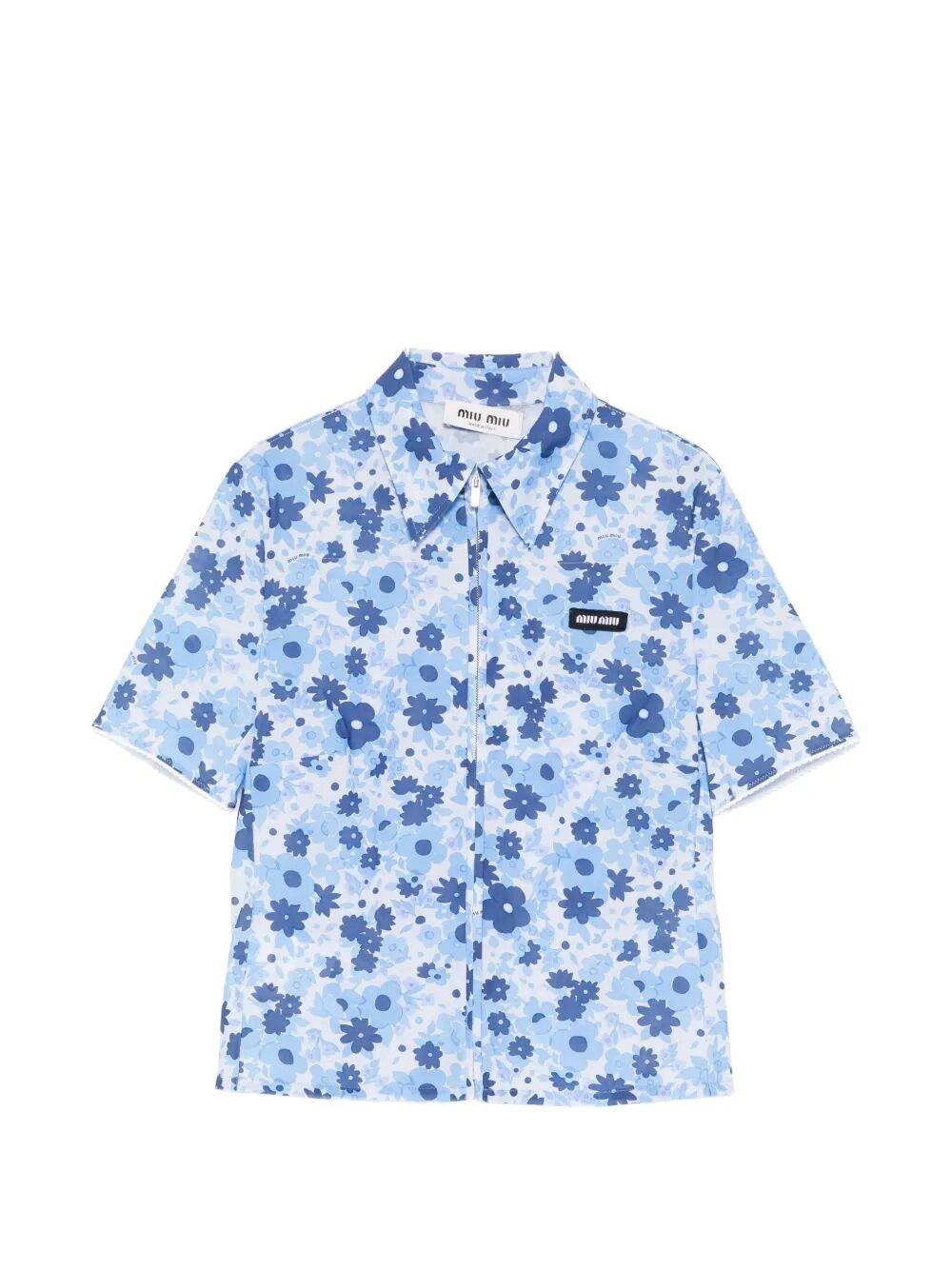 Miu Miu Cropped Printed Shirt Size M / US 6-8 / IT 42-44 - 1 Thumbnail