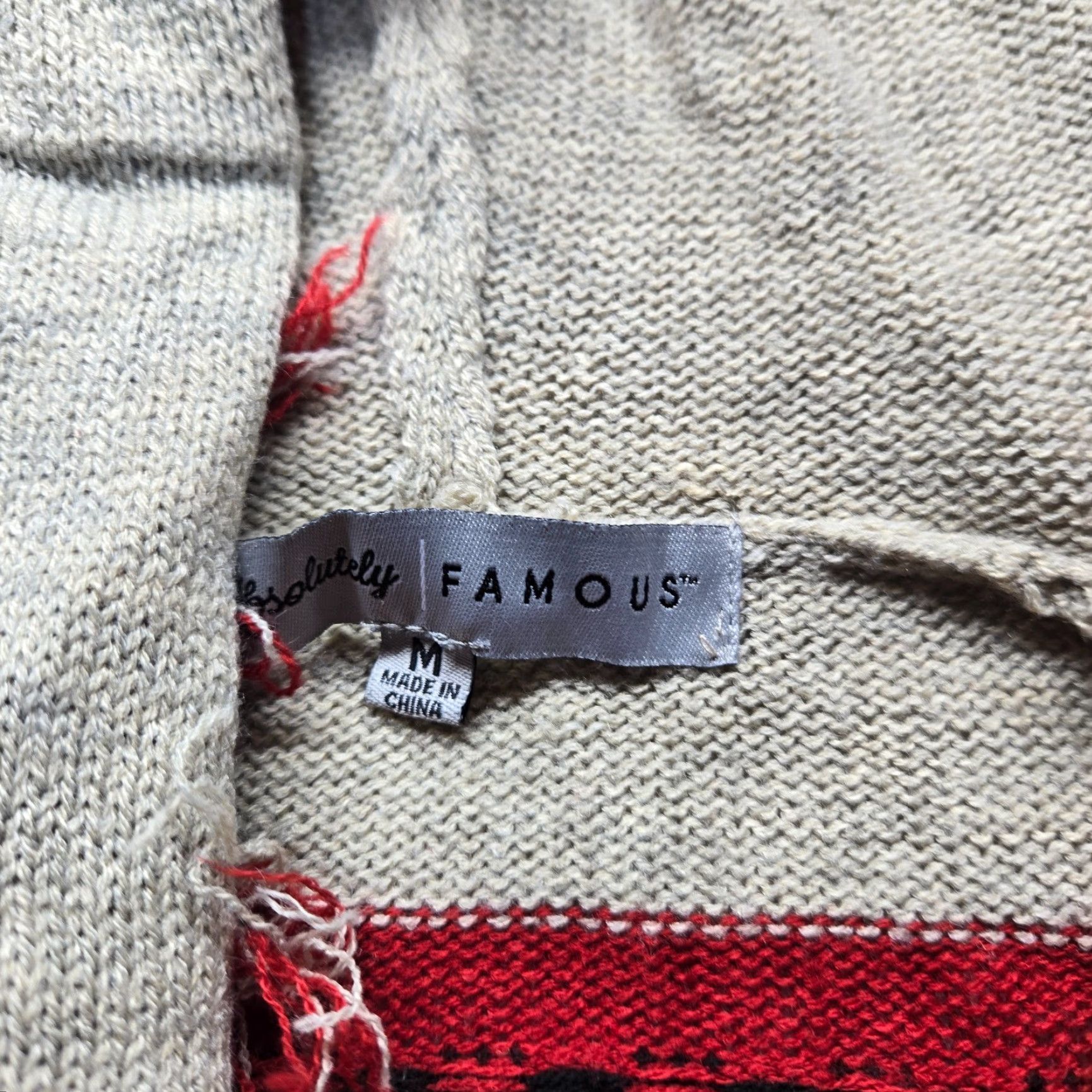 Vintage Absolutely Famous Cardigan Sweater Women M Brown Aztec Pattern Open-Knit Pockets Vintage No Size M / US 6-8 / IT 42-44 - 2 Thumbnail