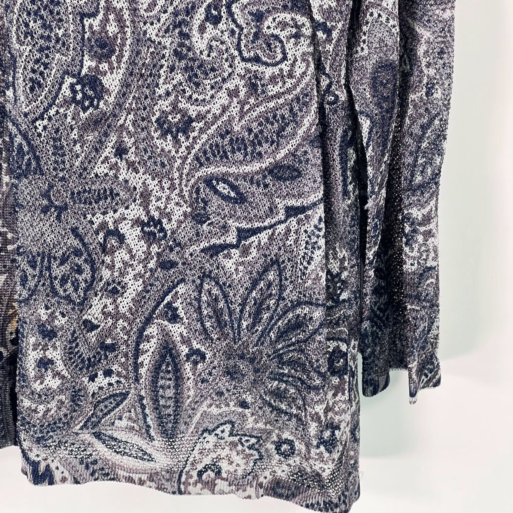 Jones New York Jones New York Woman Blouse Tunic XL Multicolor Paisley Long Sleeve Round Neck Collarless Shirt Women's 90s? Size XL / US 12-14 / IT 48-50 - 6 Thumbnail