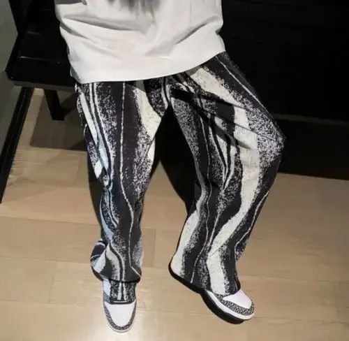 Jean Korean fashion black tie-dye pleats pants trousers Size US 30 / EU 46 - 4 Thumbnail