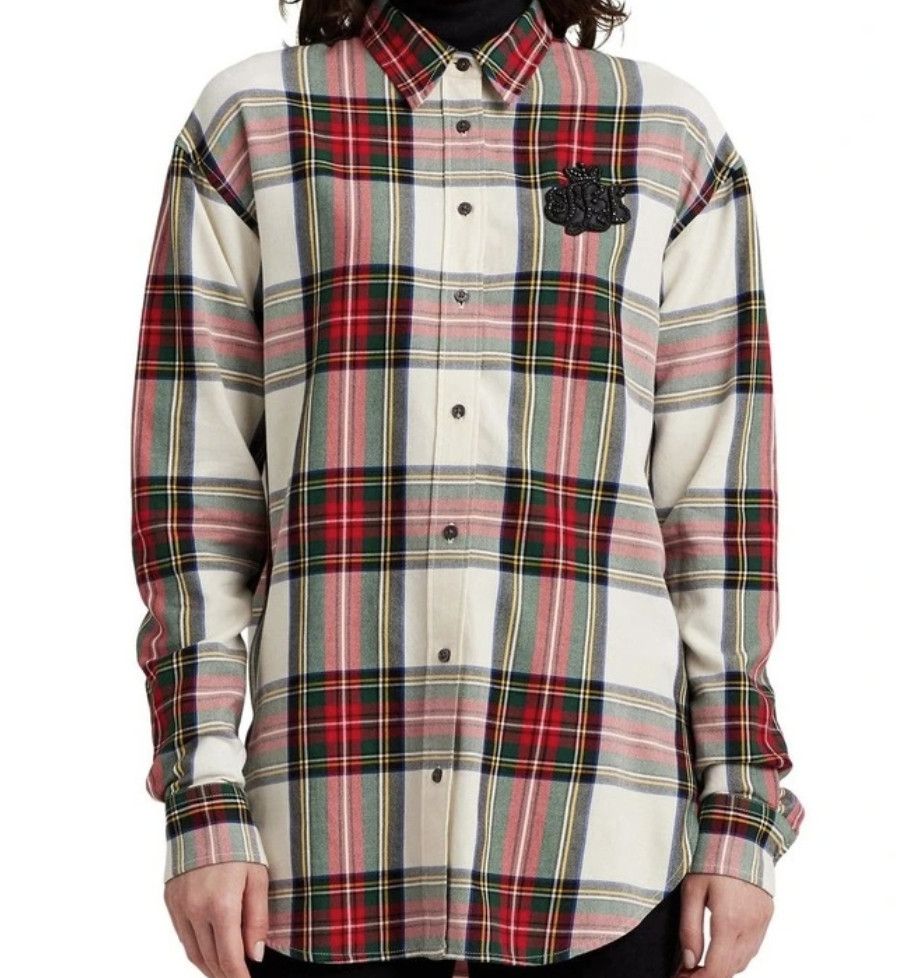 Polo Ralph Lauren Lauren Ralph Lauren Bullion Plaid Twill Shirt in Red ( S ) Size S / US 4 / IT 40 - 4 Thumbnail
