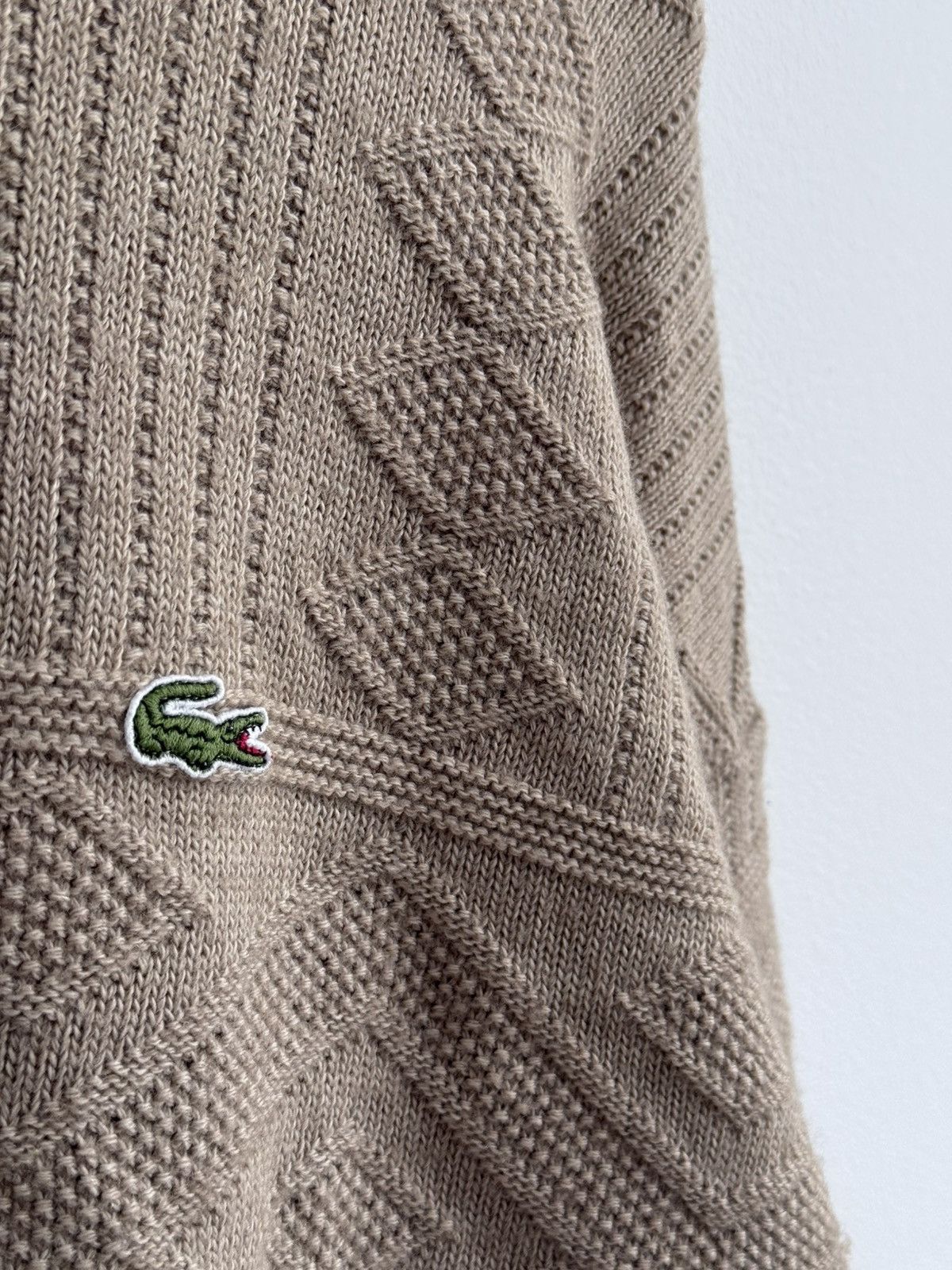 Lacoste Vintage 90s Lacoste Brown 3D Knit Sweater Size US L / EU 52-54 / 3 - 6 Thumbnail