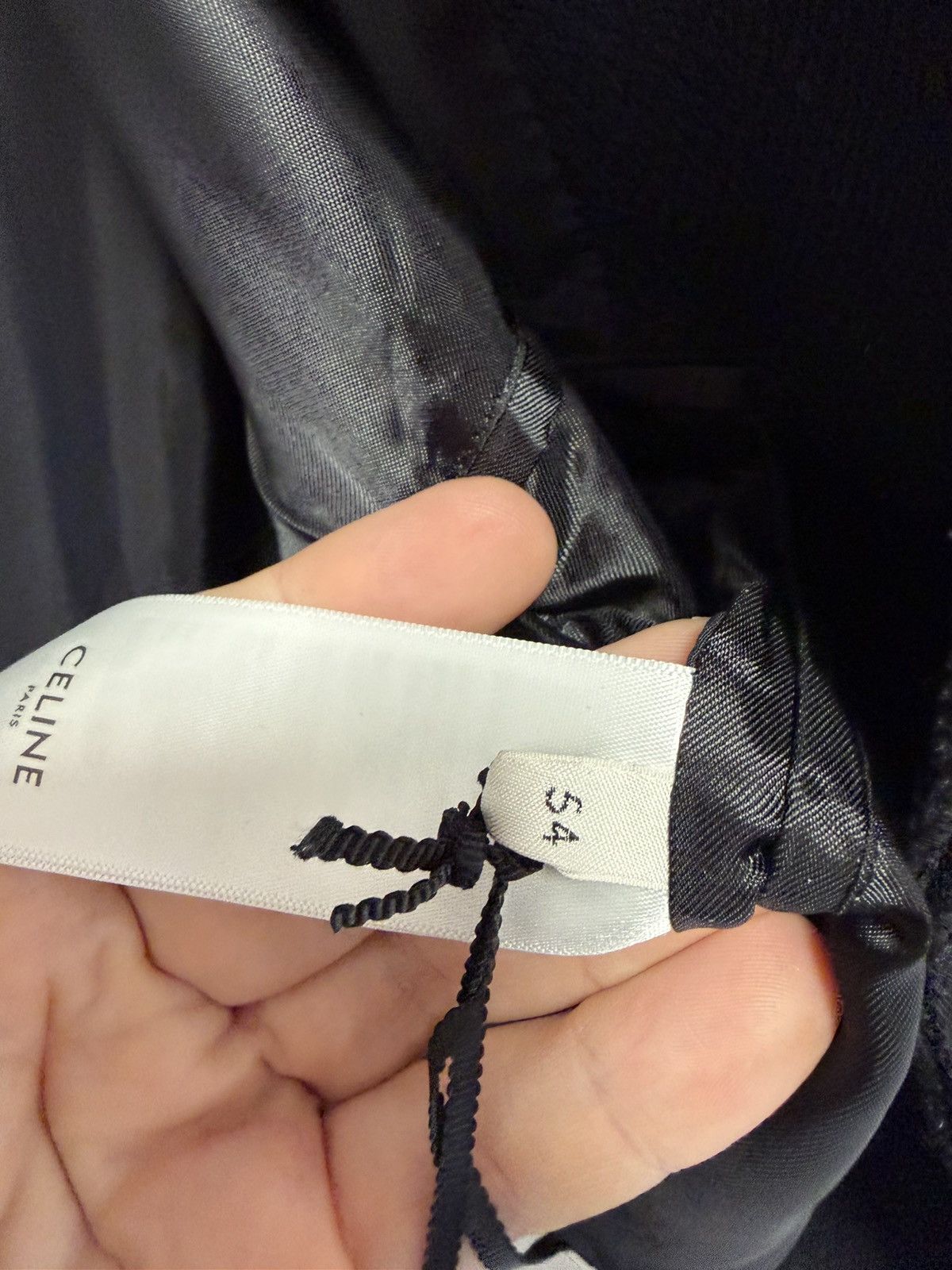 Celine NEW - FW21 Black C Patch Leather Sleeve Wool Teddy 54 Size US L / EU 52-54 / 3 - 15 Thumbnail