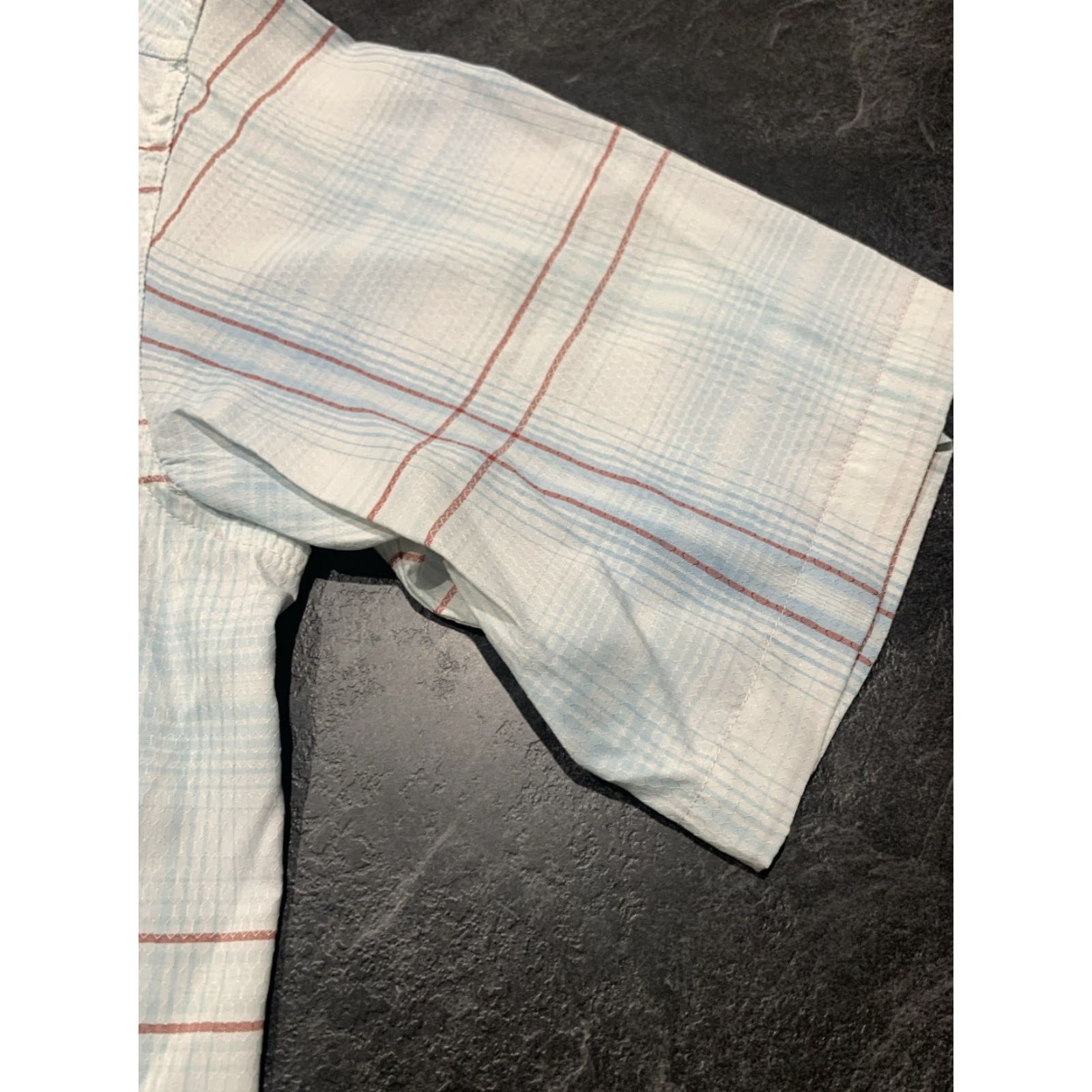 Habitat Habit Men’s Short Sleeve Shirt M White Blue UV Protection Vented Lightweight Fish Pattern Size US M / EU 48-50 / 2 - 2 Thumbnail