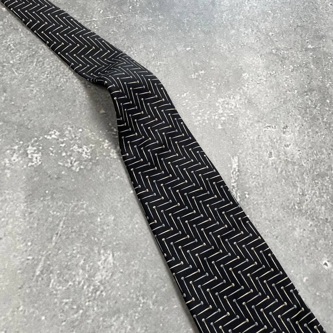 Designer × Gianfranco Ferre × Vintage Vintage Gianfranco Ferre Studio Nails Print Silk Tie Size ONE SIZE - 10 Thumbnail