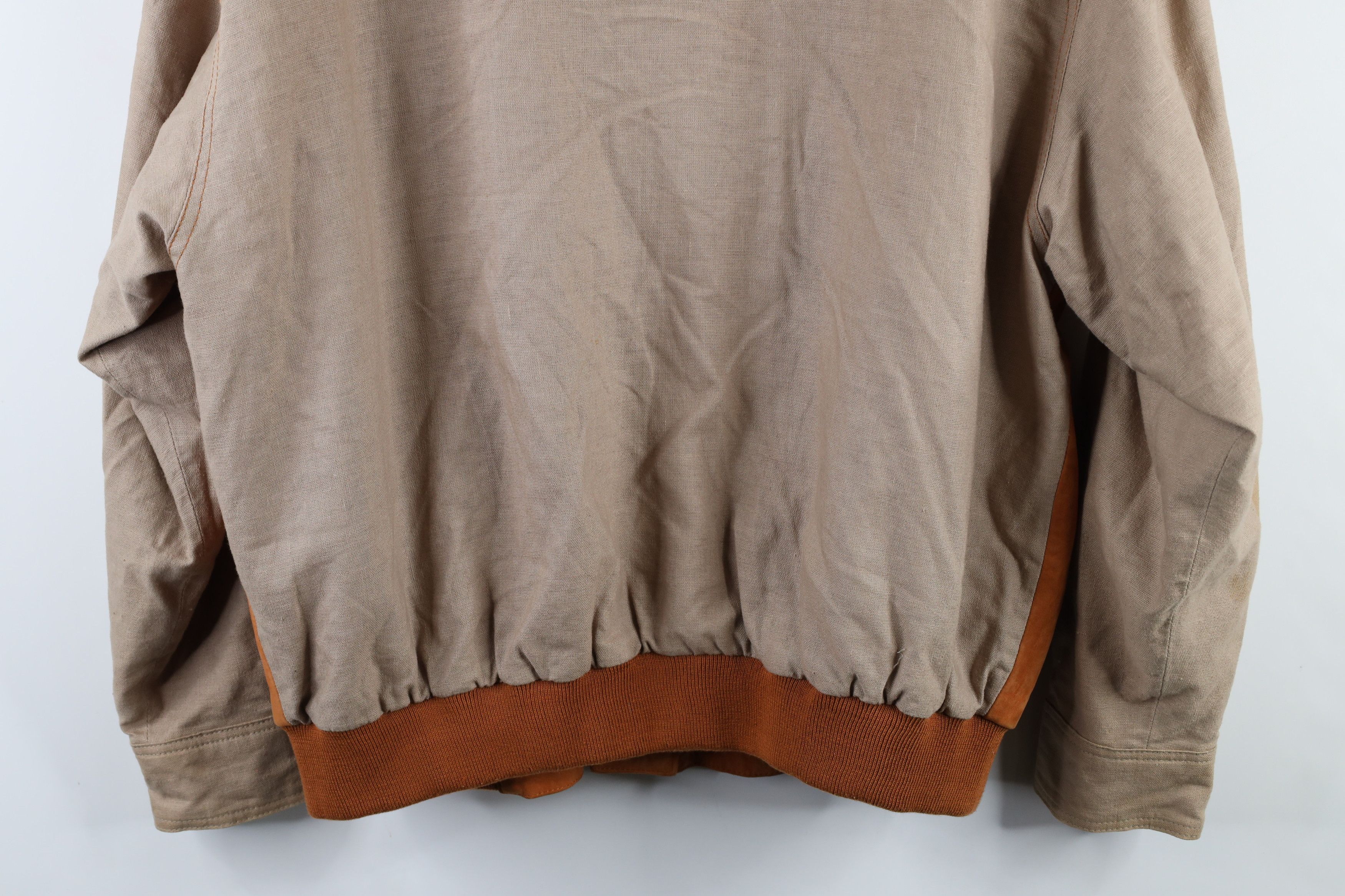 Vintage Vintage 90s Streetwear Leather Button Varsity Jacket Orange Size US XL / EU 56 / 4 - 14 Thumbnail