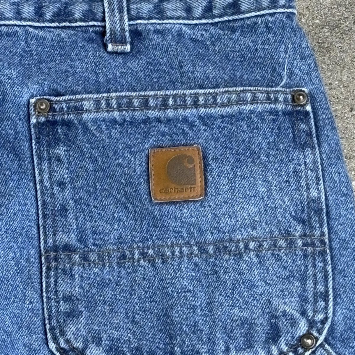 Vintage Vintage baggy Carhartt double knee dark wash denim jeans Size US 40 / EU 56 - 5 Thumbnail