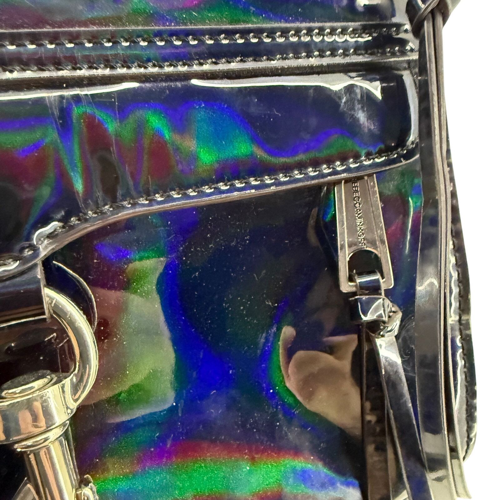 Rebecca Minkoff Rebecca Minkoff Hologram Mini Mac Patent Leather Silver Size ONE SIZE - 3 Thumbnail
