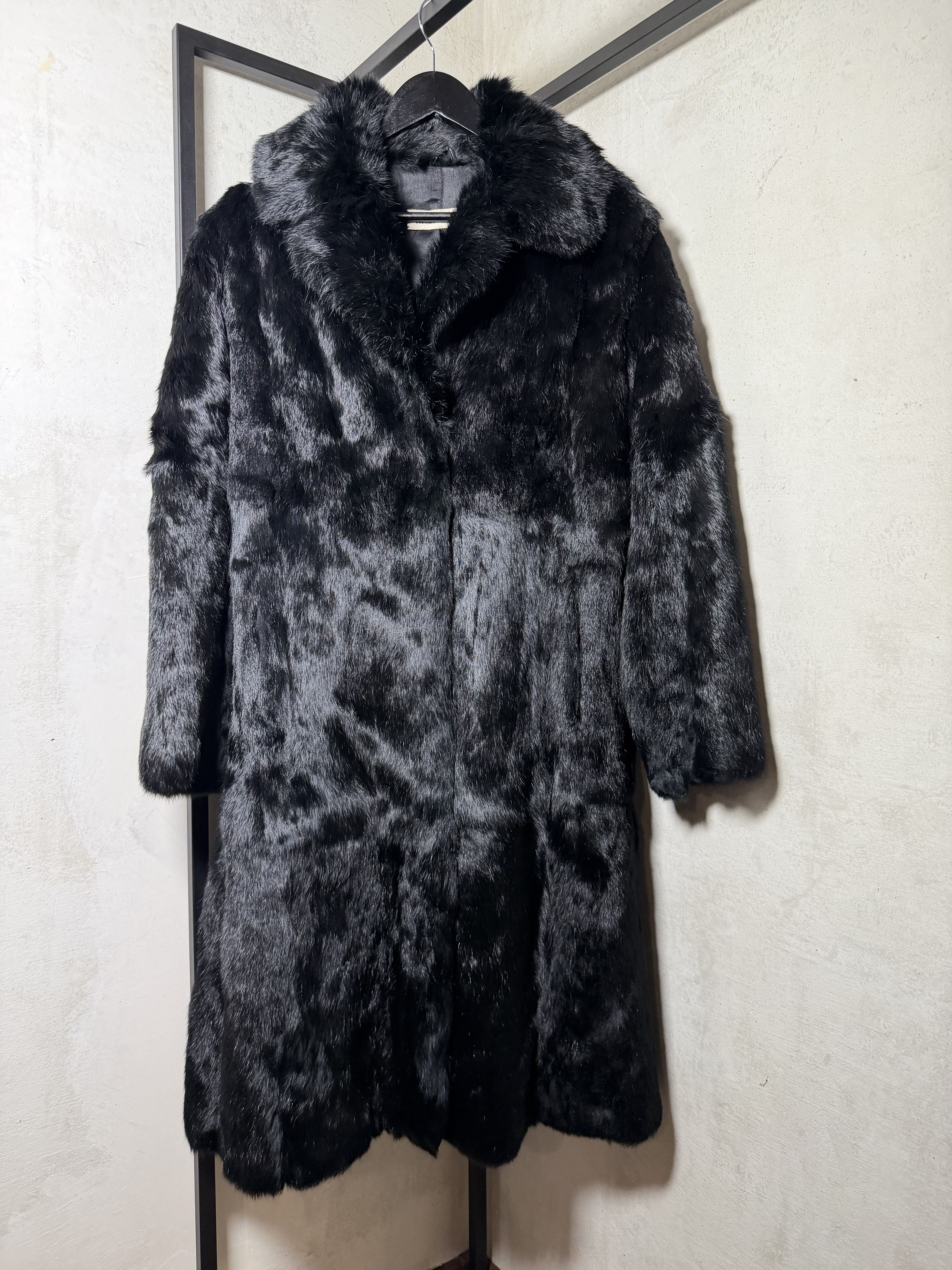 Marni Vintage Marni Black Coney Fur Coat With Satin Lining Size XXL / US 16-18 / IT 52-54 - 1 Thumbnail