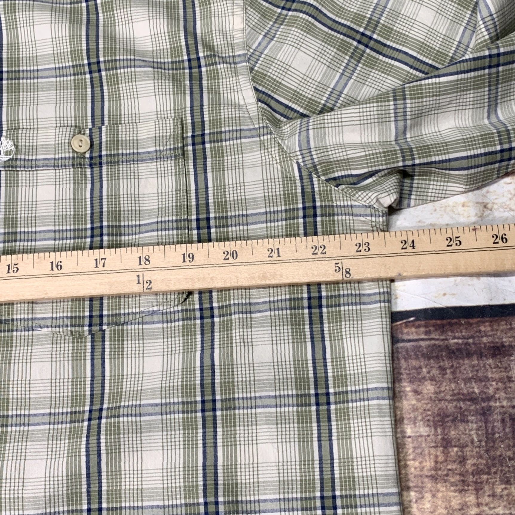 Timberland Timberland Shirt Button-Down Plaid Long Sleeve Green White Mens Large Size US L / EU 52-54 / 3 - 3 Thumbnail