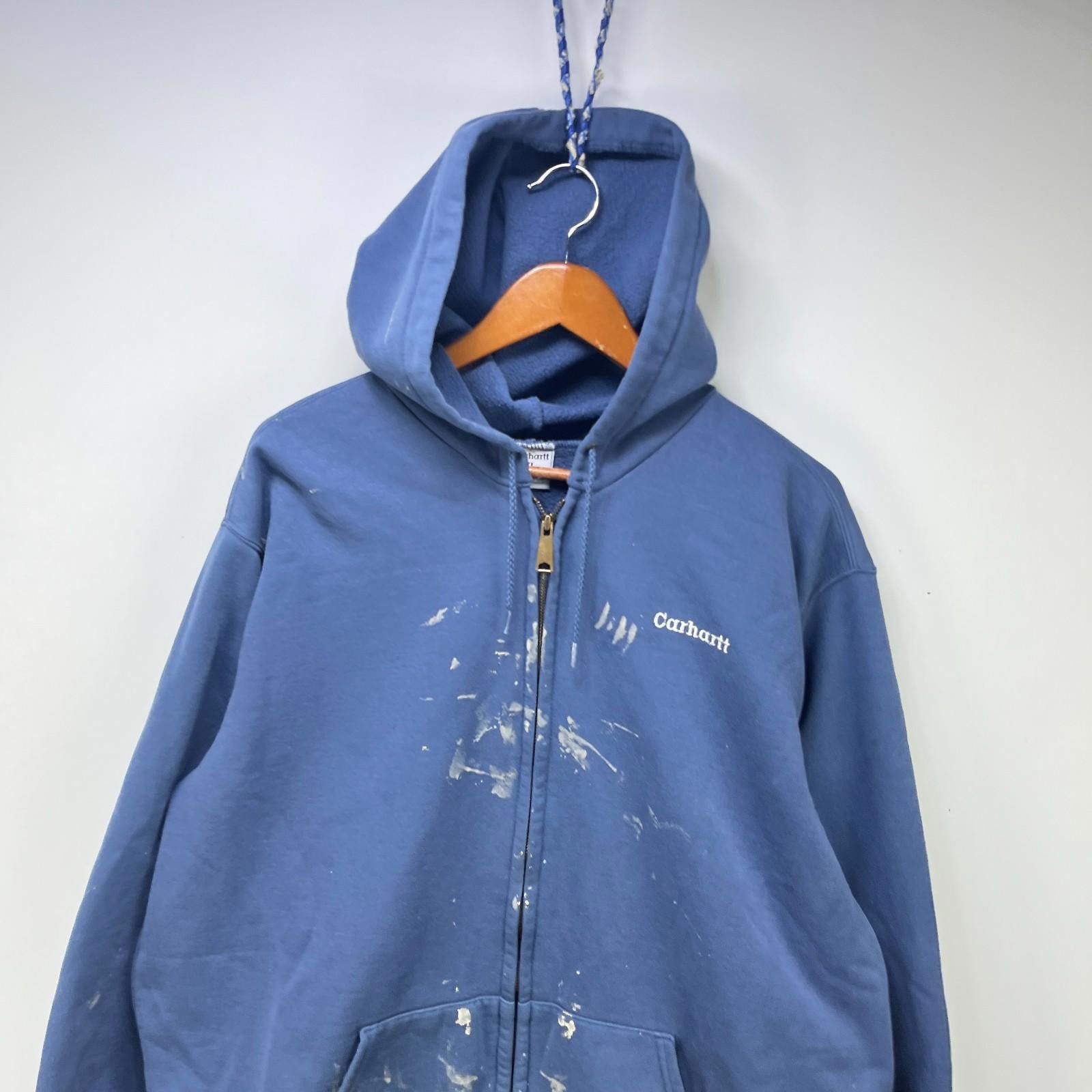 Carhartt Vintage 90s Carhartt Zip Up Hoodie XL Paint Splatter Size US XL / EU 56 / 4 - 2 Thumbnail