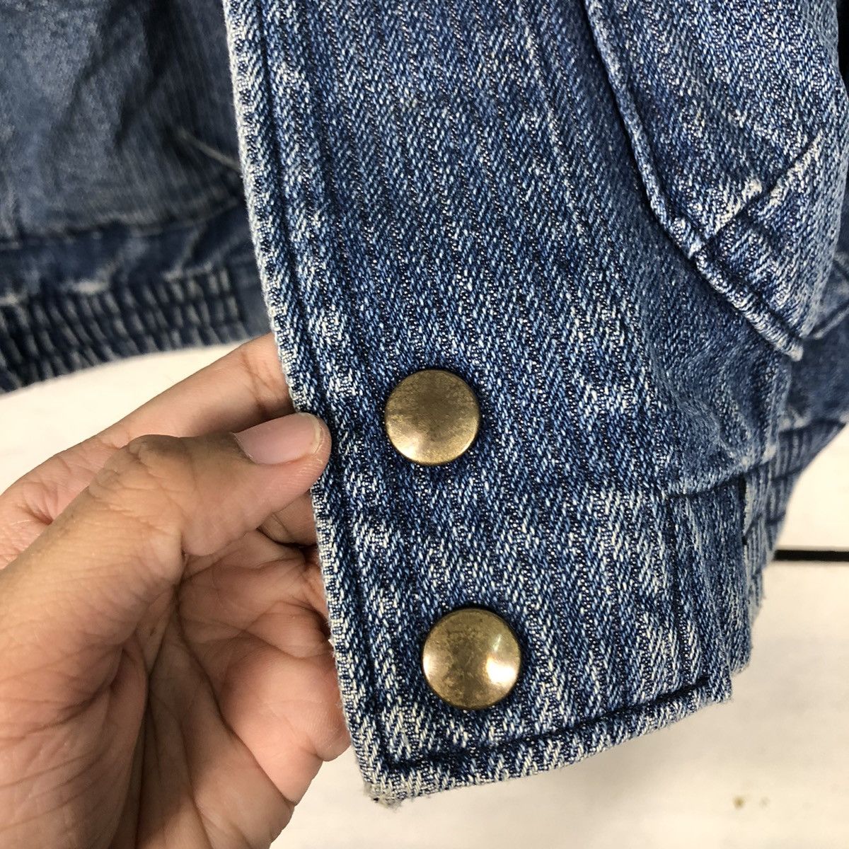 Japanese Brand 📌Vintage Denim Bomber Jacket Worker Big Born Issey Miyake Size US L / EU 52-54 / 3 - 17 Thumbnail