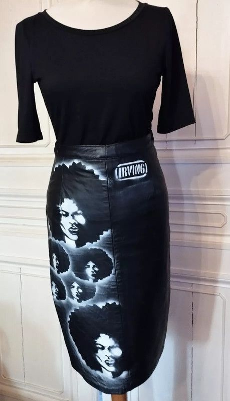 Designer Irving Jupe Createur Cuir T 32 Size 24" / US 00 / IT 34 - 8 Thumbnail