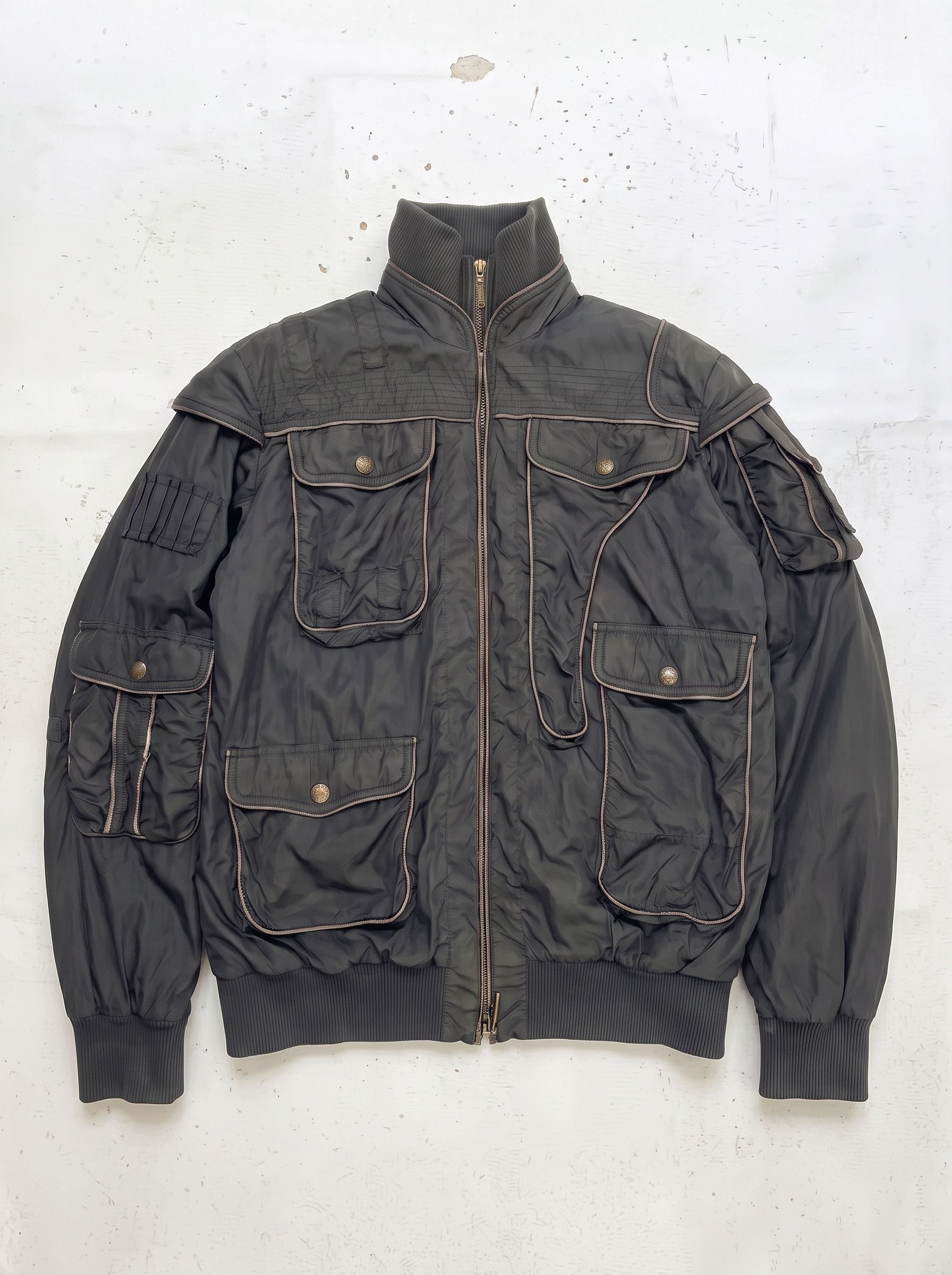 Roberto Cavalli AW2005 Cavalli Cargo Gun Black Utility Bomber Jacket Size US M / EU 48-50 / 2 - 1 Thumbnail