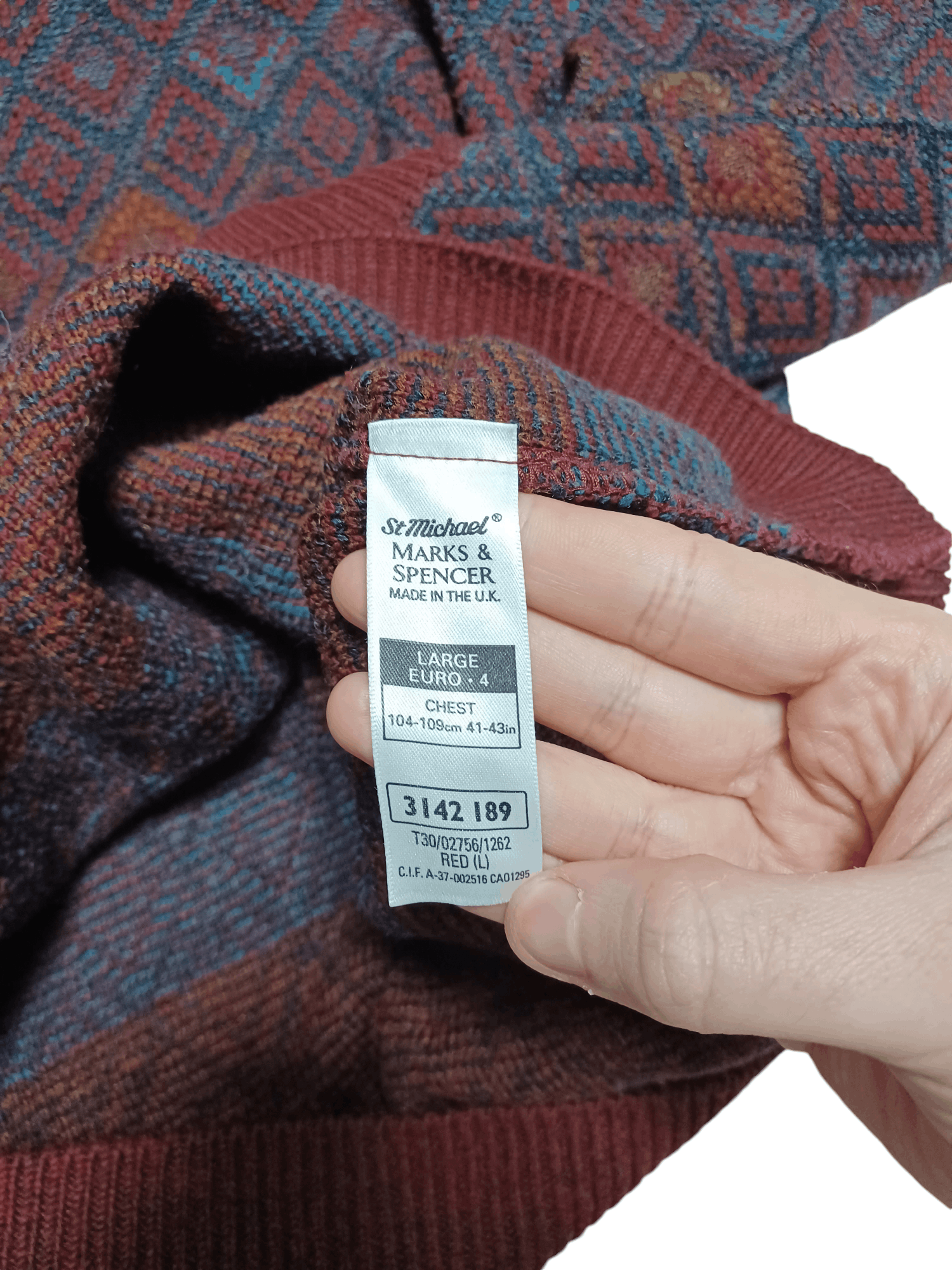 Other VINTAGE 90S MADE IN UK WOOL SWEATER Y2K OLDMONEY Size US L / EU 52-54 / 3 - 4 Thumbnail