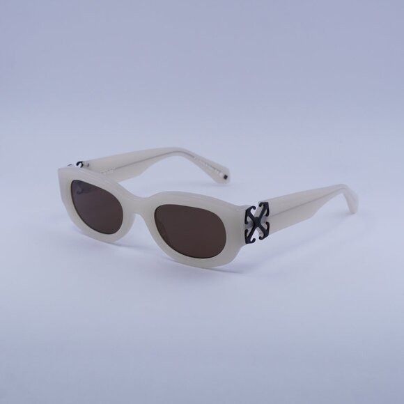 Off-White Off-White OERI14E PALMER 6164 Sunglasses Beige Oval Frame Size ONE SIZE - 5 Thumbnail