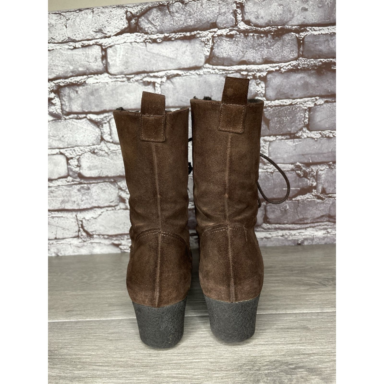 Aquatalia Aquatalia Marvin K Brown Suede Lace Up Block Heel Combat Boo Size US 6 / IT 36 - 19 Thumbnail
