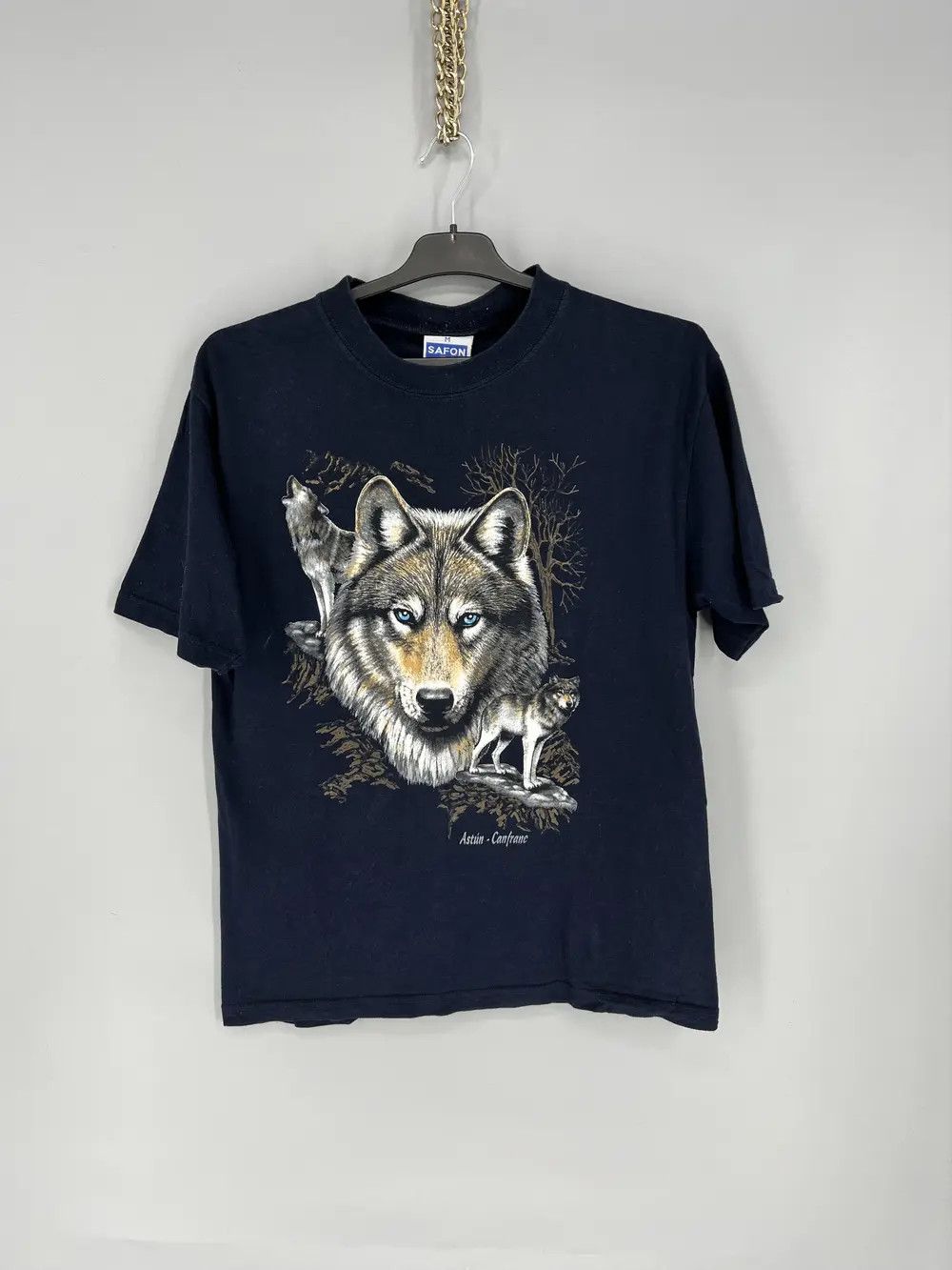 Vintage Vintage 90s Wolf Face Boxy Fit Tee Toys Rock Size M Size US M / EU 48-50 / 2 - 1 Thumbnail