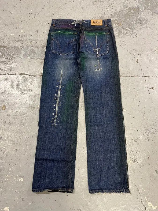 Dolce & Gabbana AW2001 Dolce & Gabbana Pins Blue Faded Denim Jeans Size US 32 / EU 48 - 8 Thumbnail