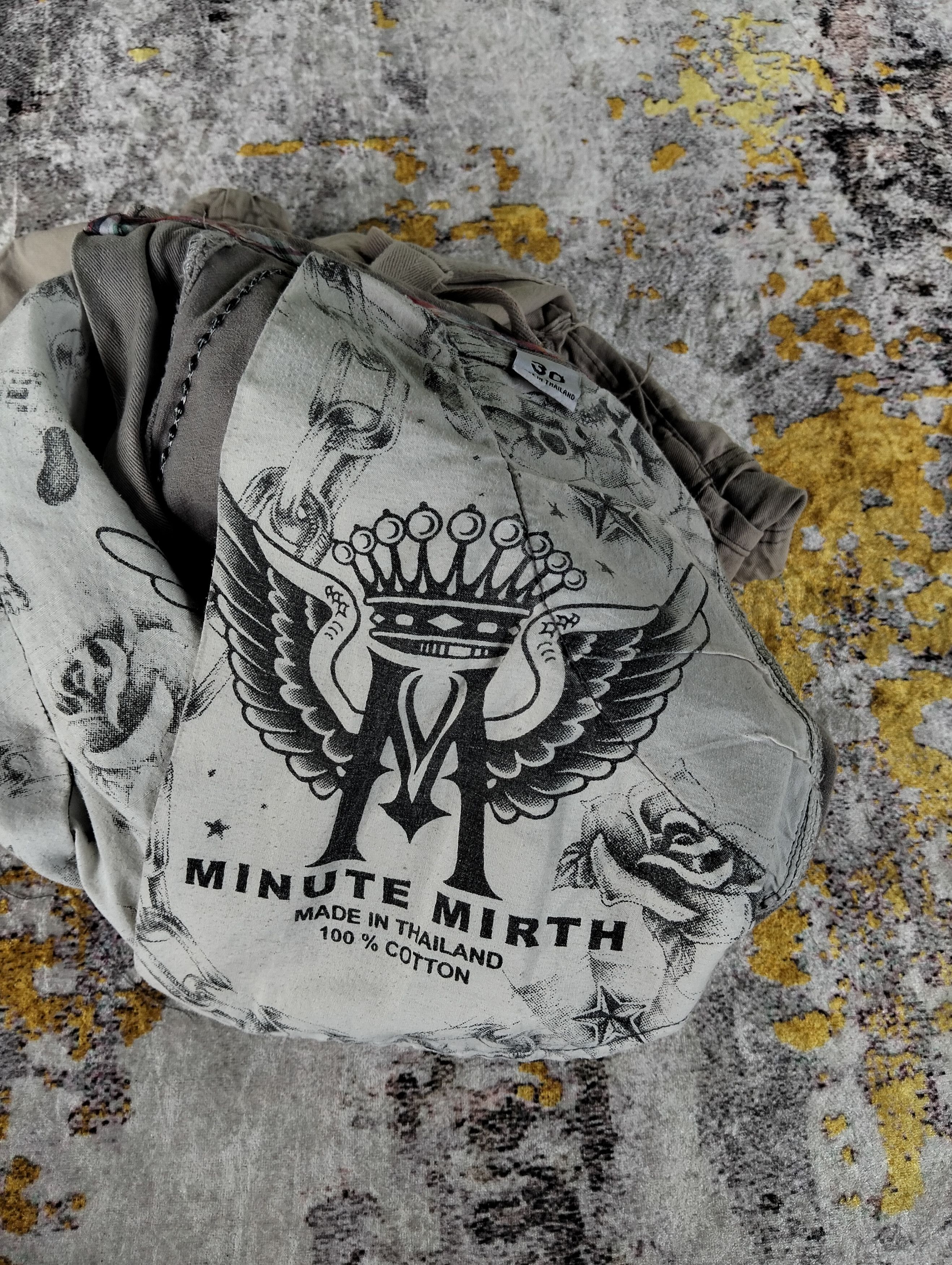 Hysteric Glamour Minute Mirth Skull Tattoo Embroidered Jorts Cargo Shorts Size US 29 - 10 Thumbnail