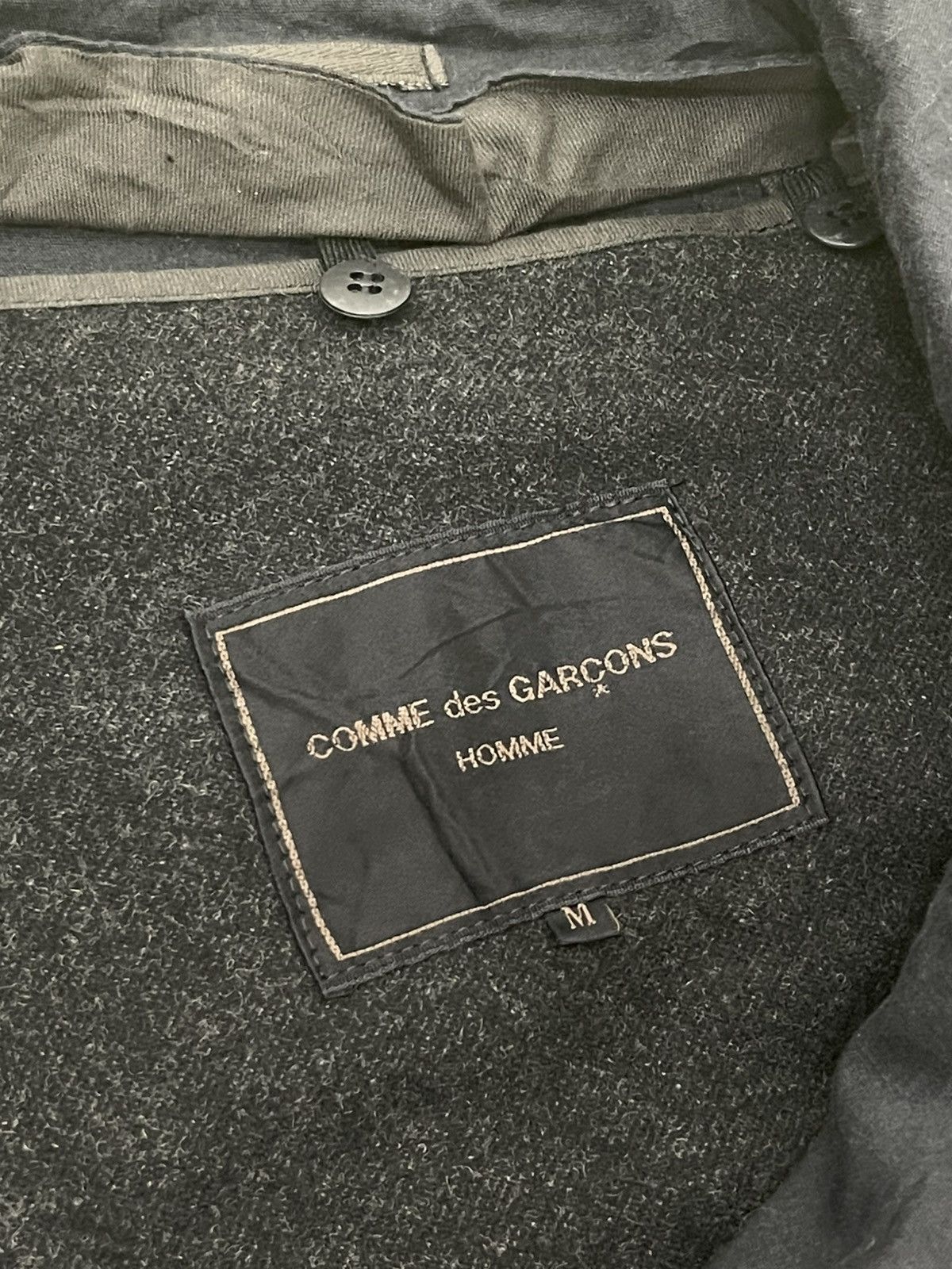 Comme des Garcons Archive 90s CDGH Trench Coat Black Cotton Wool lining 6🟩1 Size US M / EU 48-50 / 2 - 21 Thumbnail