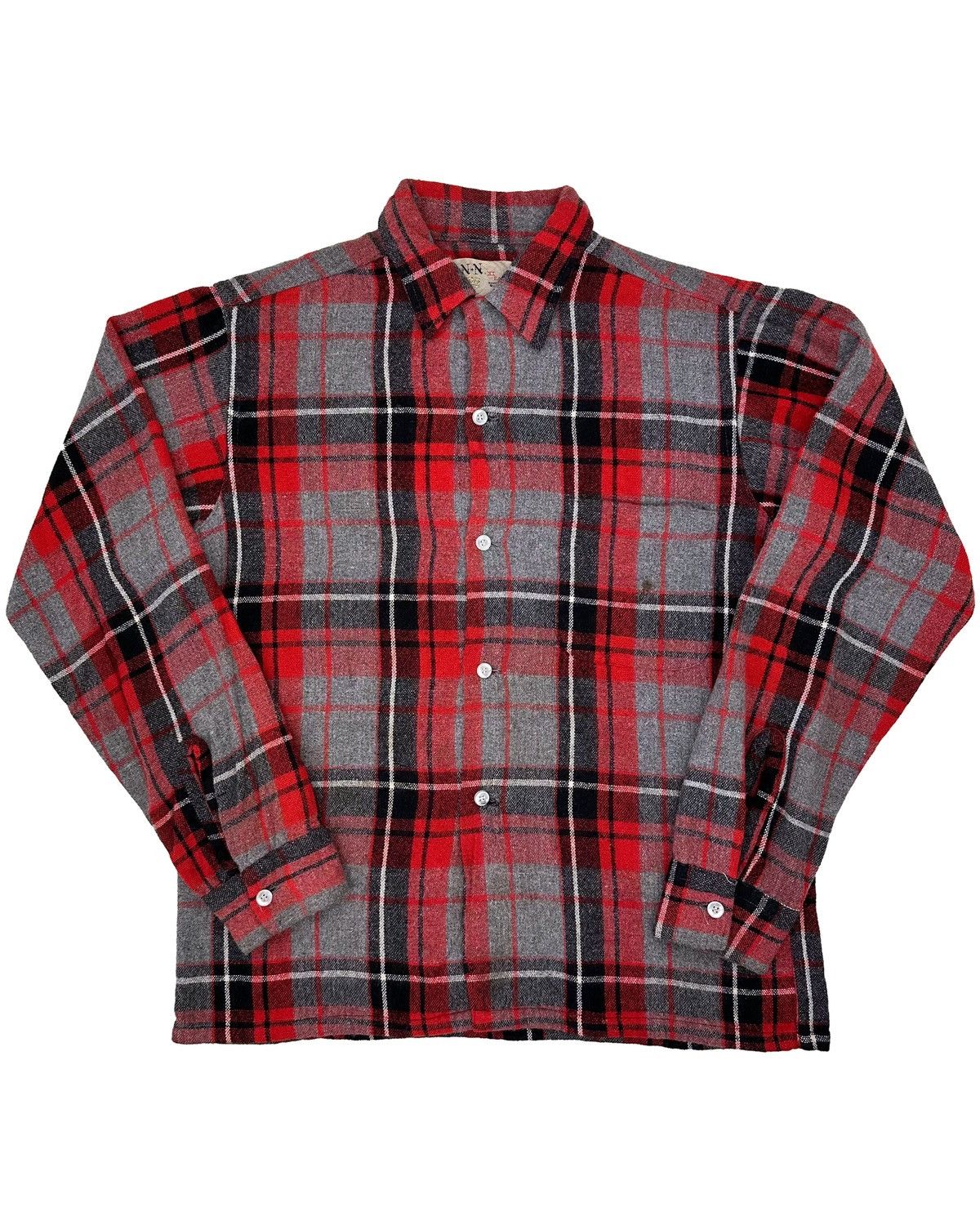Vintage 60s N+N Xi East Loop Collar Rayon Blend Plaid Button Shirt Size US M / EU 48-50 / 2 - 2 Thumbnail