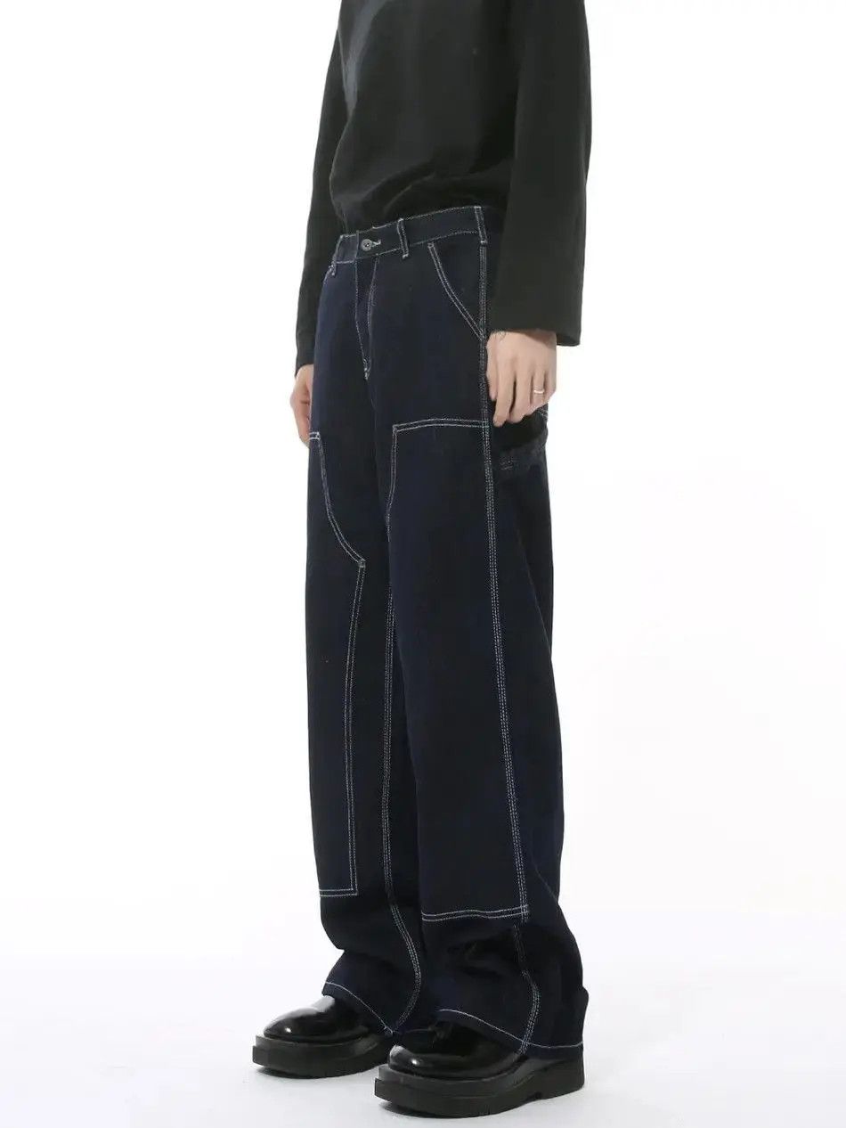 Japanese Brand Retro loose wide leg straight leg jeans Size US 32 / EU 48 - 2 Thumbnail