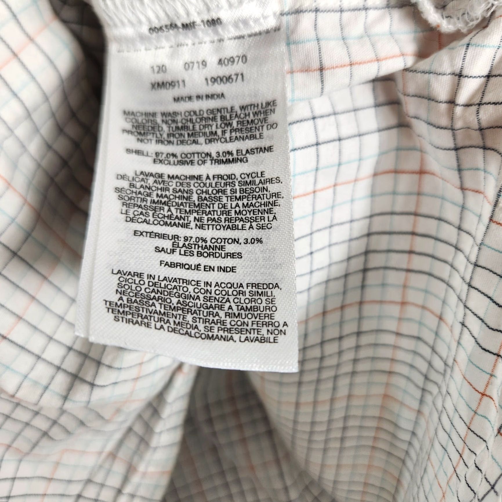 Vintage Columbia Mens SS White Windowpane Cotton Stretch Buttondown Shirt L Men Casual Travel Size US L / EU 52-54 / 3 - 6 Thumbnail