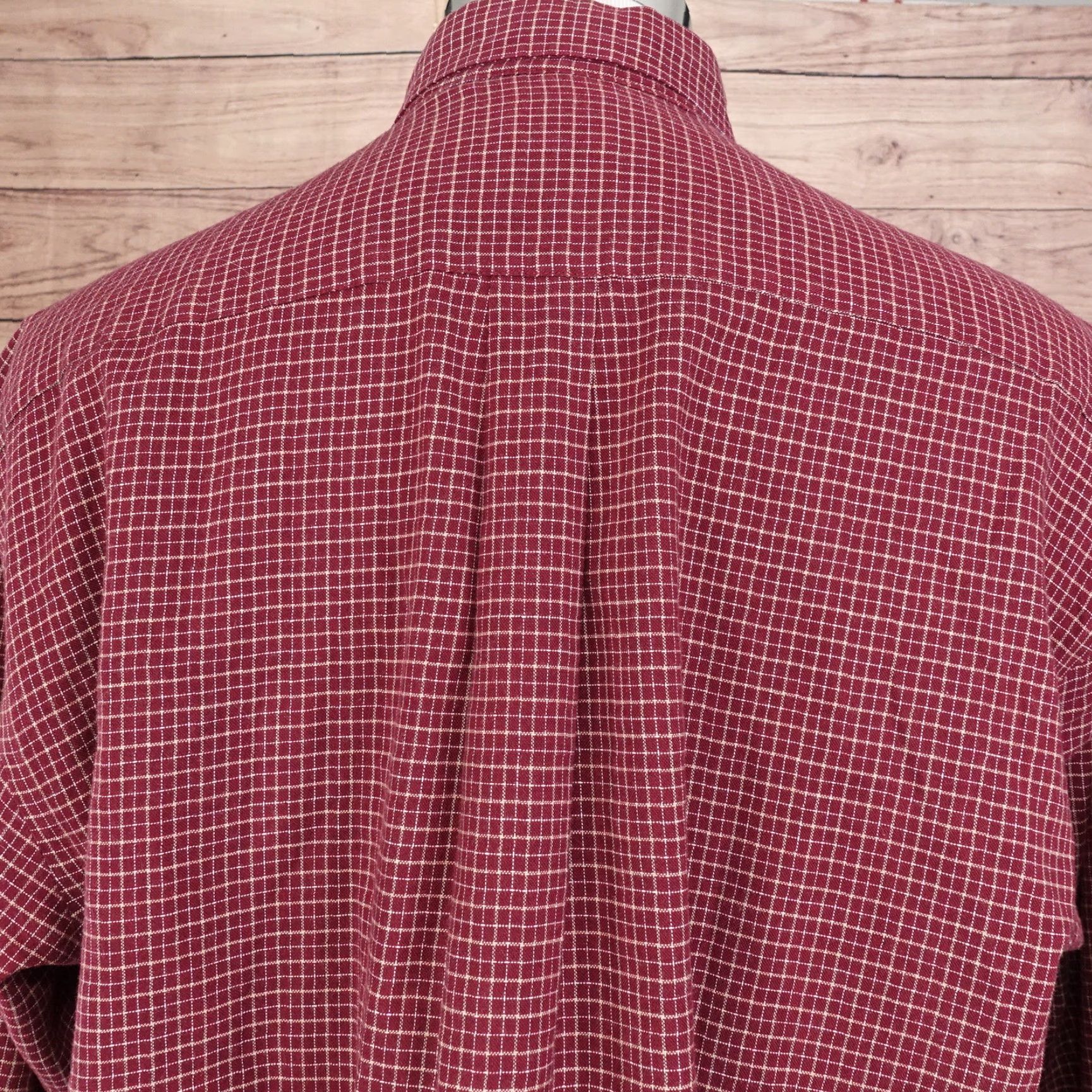 Van Heusen VAN HEUSEN Red Check Long Sleeve Button-Up Shirt Mens L Regular Fit Size US L / EU 52-54 / 3 - 5 Thumbnail