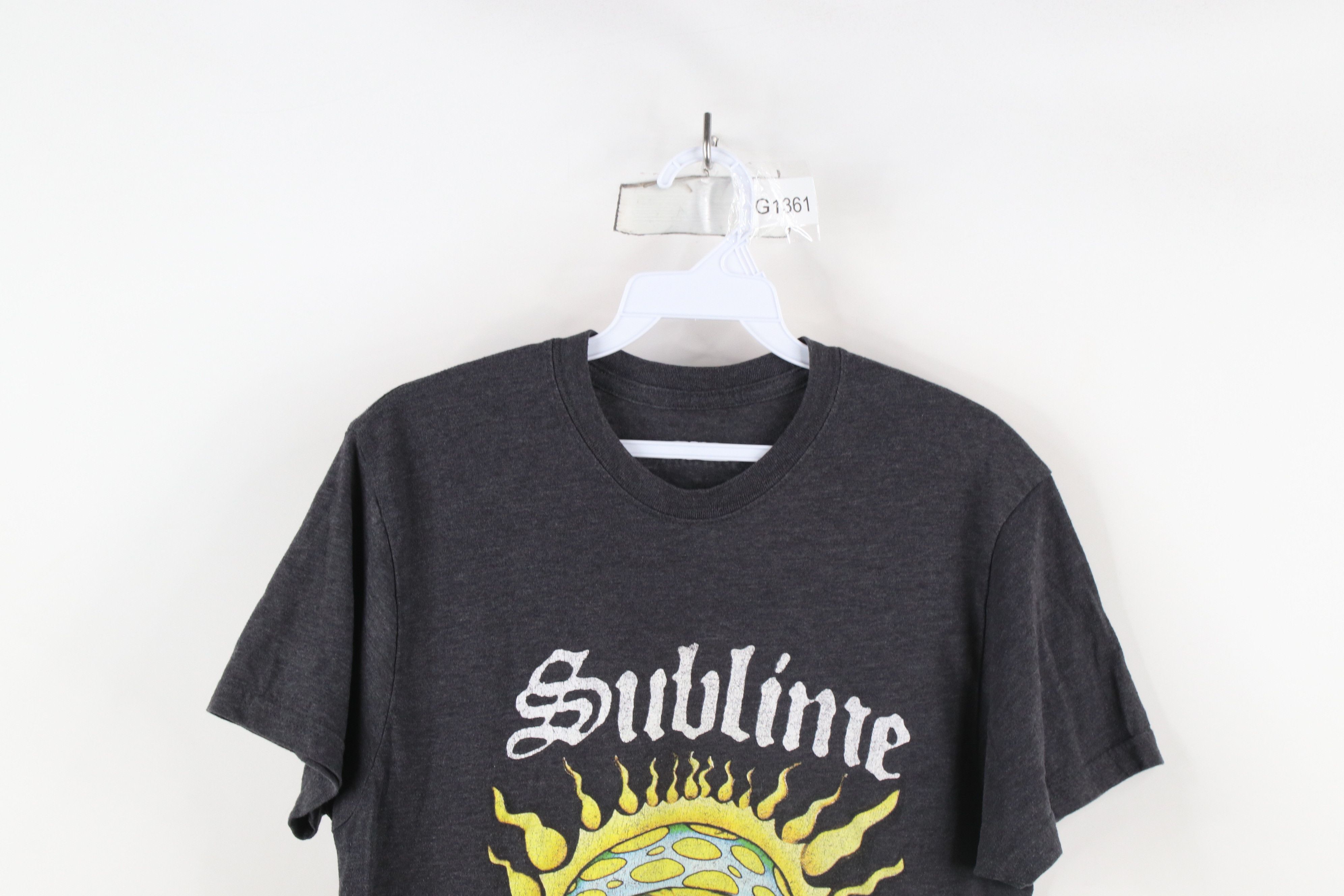 Vintage Retro Y2K Streetwear Spell Out Sun Sublime Band T-Shirt Gray Size L / US 10 / IT 46 - 2 Thumbnail
