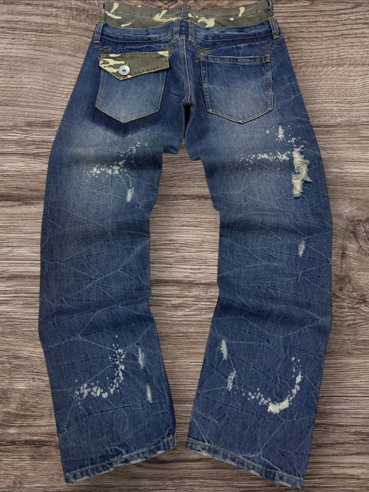 Jun Takahashi Japan Camo Undercover Inspired Grunge Ripped Jeans Size US 30 / EU 46 - 1 Thumbnail