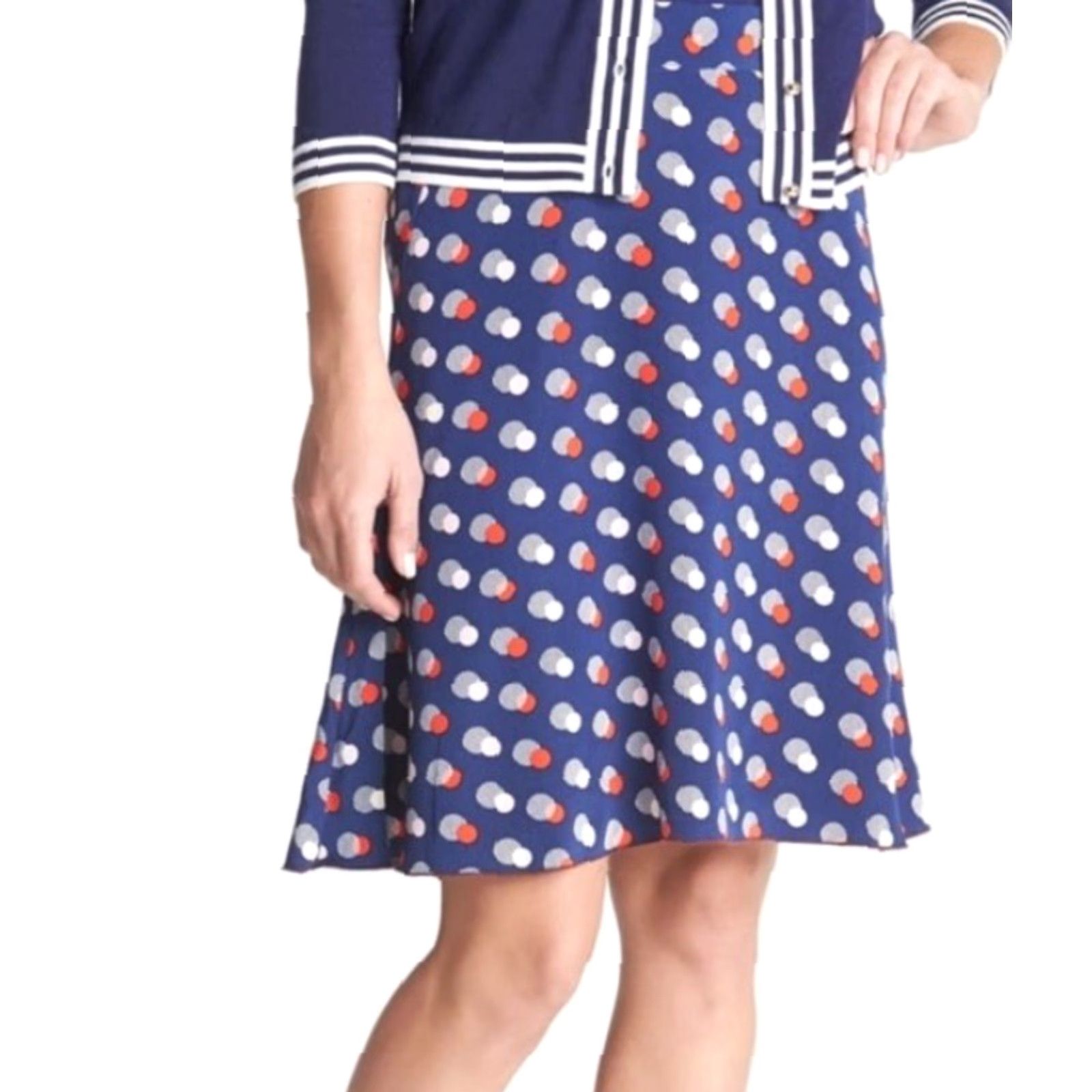 Vintage VINTAGE Kate Spade Women’s Skirt Mini Short Winter Seaside 100% Silk Polka Dot Sz 4 Size 27" / US 4 / IT 40 - 3 Thumbnail